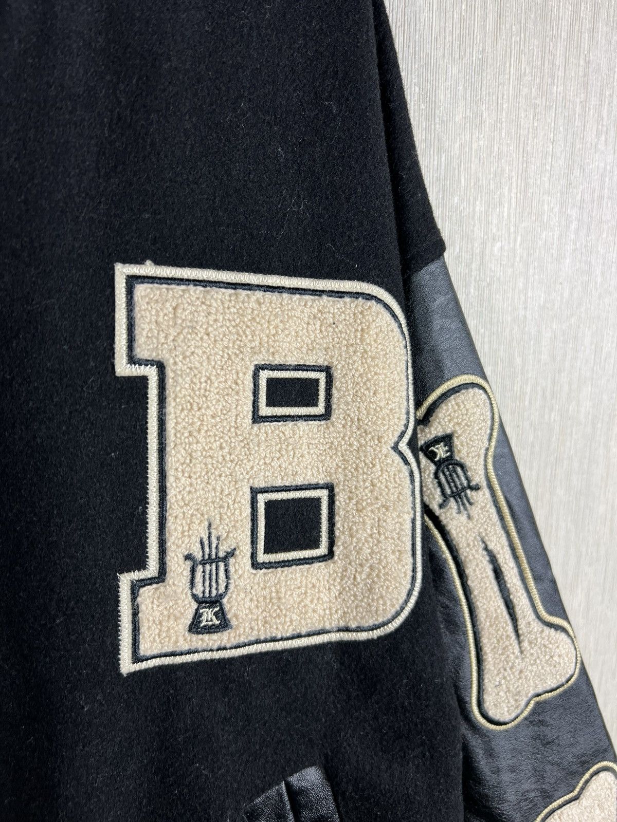 Japanese Brand Made Extreme leather wool varsity jacket kapital bones boxy Size US L / EU 52-54 / 3 - 8 Thumbnail