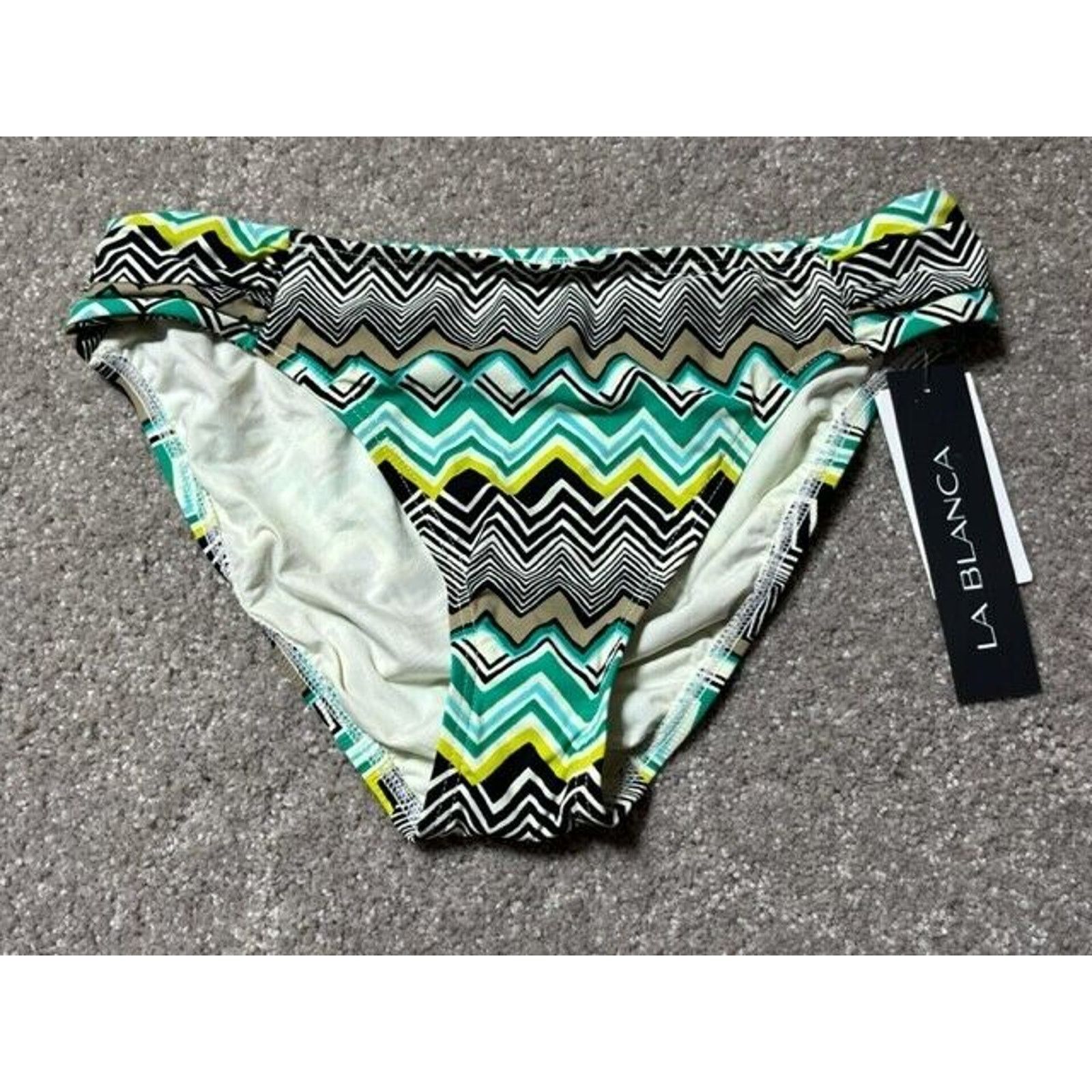Other La Blanca Womens 8 Chevron Bikini Swim Bottom Green Nylon Size M / US 6-8 / IT 42-44 - 1 Thumbnail