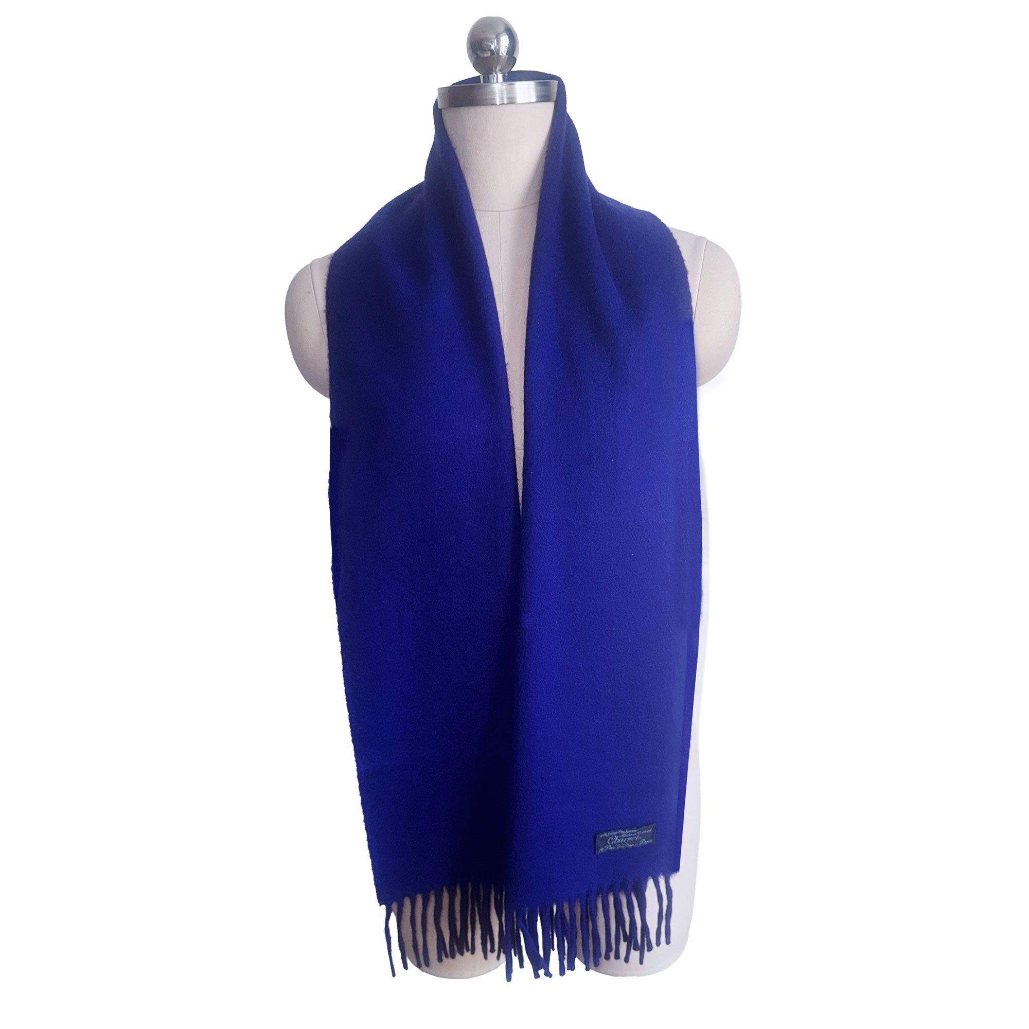 Charvet Charvet Paris 100% Cashmere Scarf Cobalt Blue Size ONE SIZE - 1 Thumbnail