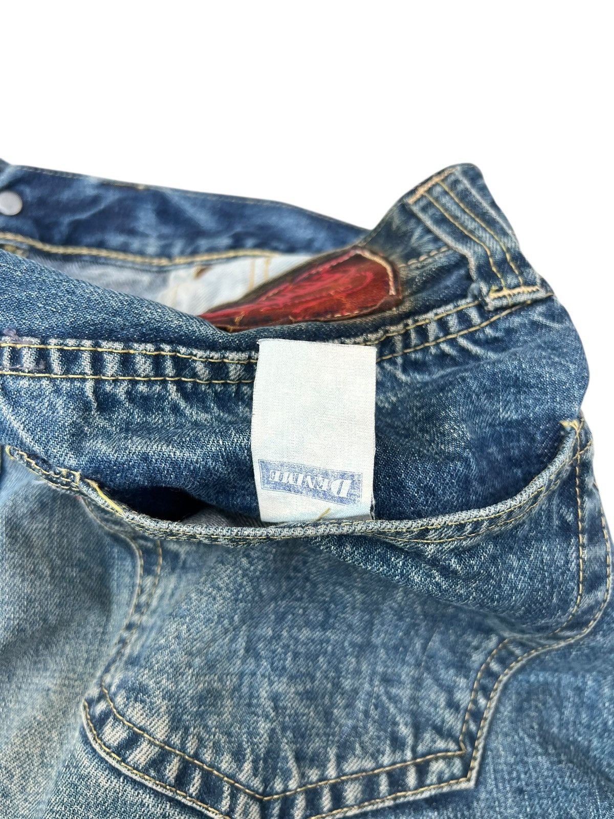 Denime RARE! Vintage DENIME ORIZZONTI Aging Denim Selvedge Jeans Size US 31 - 23 Thumbnail