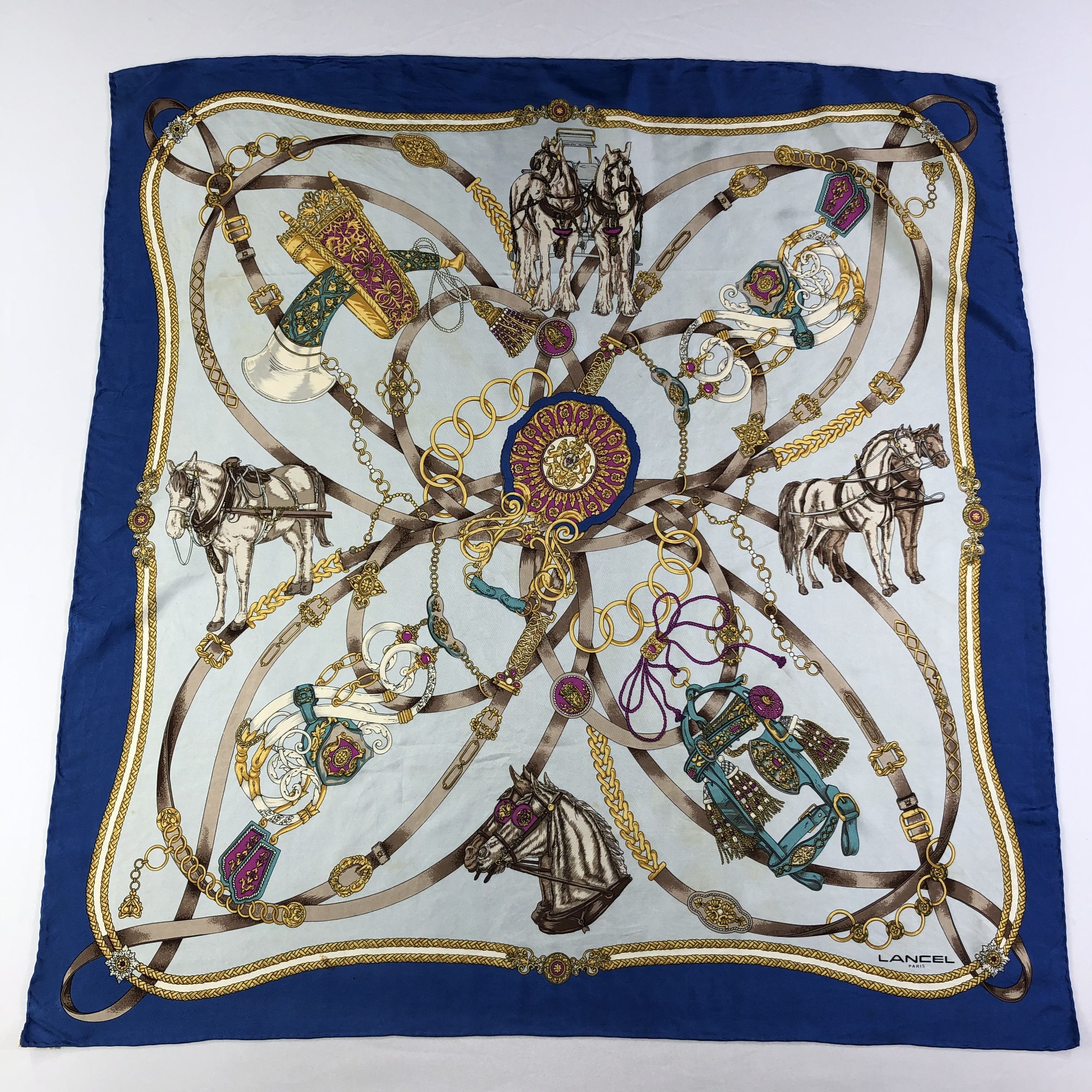 Lancel × Vintage Vintage Lancel Silk Scarf Size ONE SIZE - 2 Thumbnail