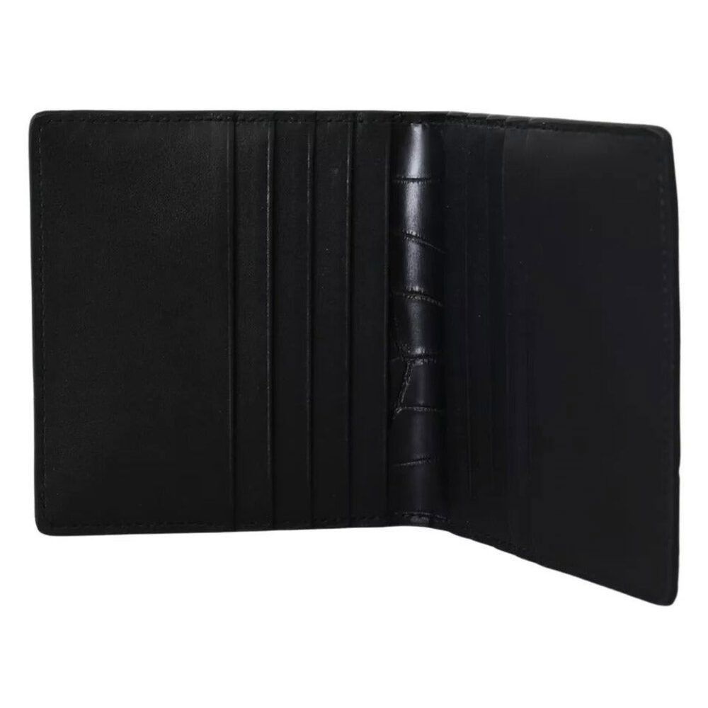 Dolce & Gabbana Dolce & Gabbana Black Exotic Leather Bifold Card Holder Wall Size ONE SIZE - 5 Thumbnail