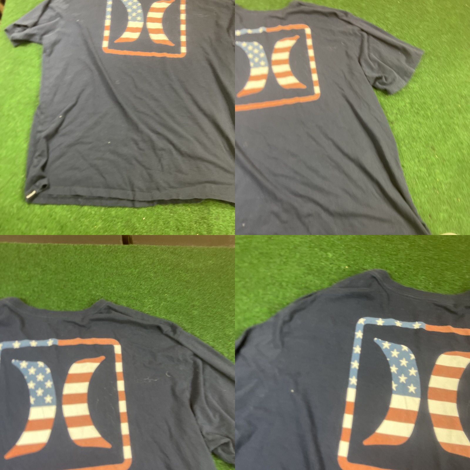 Hurley HURLEY Navy Blue T-Shirt Mens XXL Short Sleeve Graphic American Flag Size US XXL / EU 58 / 5 - 8 Thumbnail