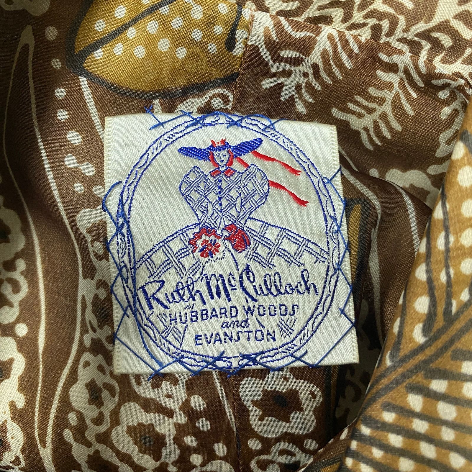 Vintage Vintage Ruth McCulloch Brown Printed 4 Piece Skirt Set Size 36" / US 14 / IT 50 - 15 Thumbnail