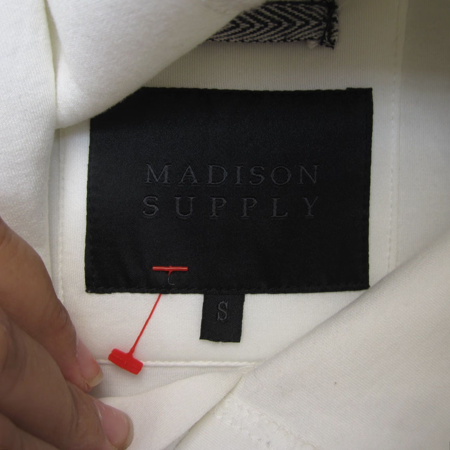 Madison VINTAGE Madison Supply Sweater Mens Small White Double Layer Flannel Sleeve Hoodie Size US S / EU 44-46 / 1 - 6 Thumbnail