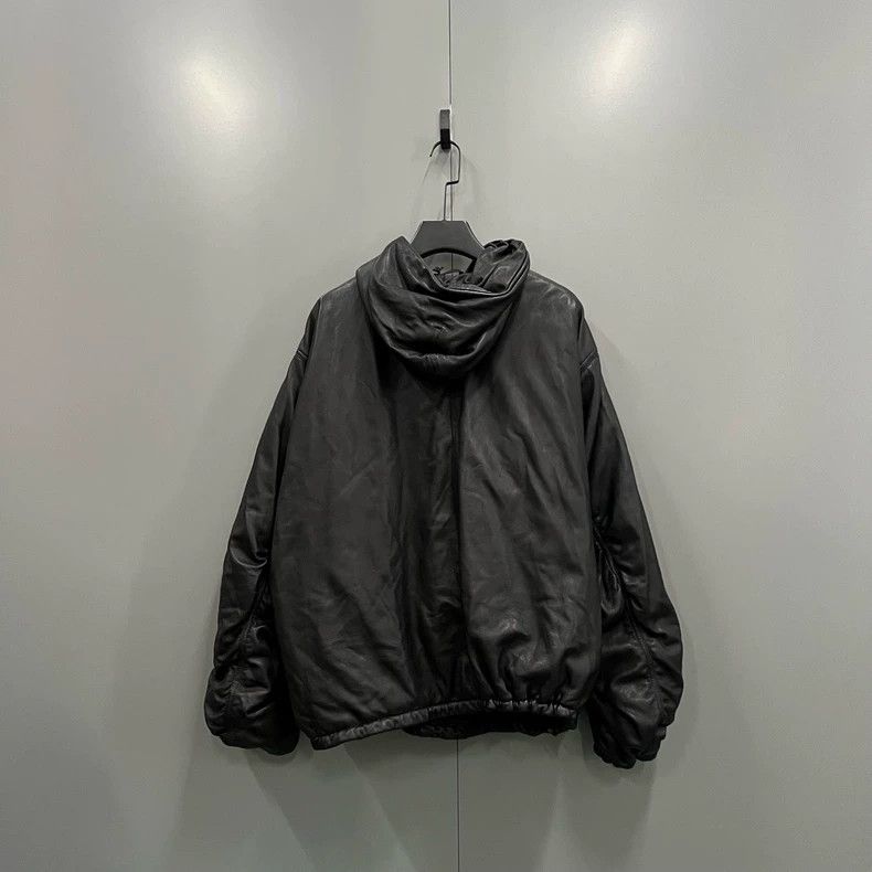 Balenciaga Balenciaga Black leather hoodie Size US S / EU 44-46 / 1 - 2 Thumbnail