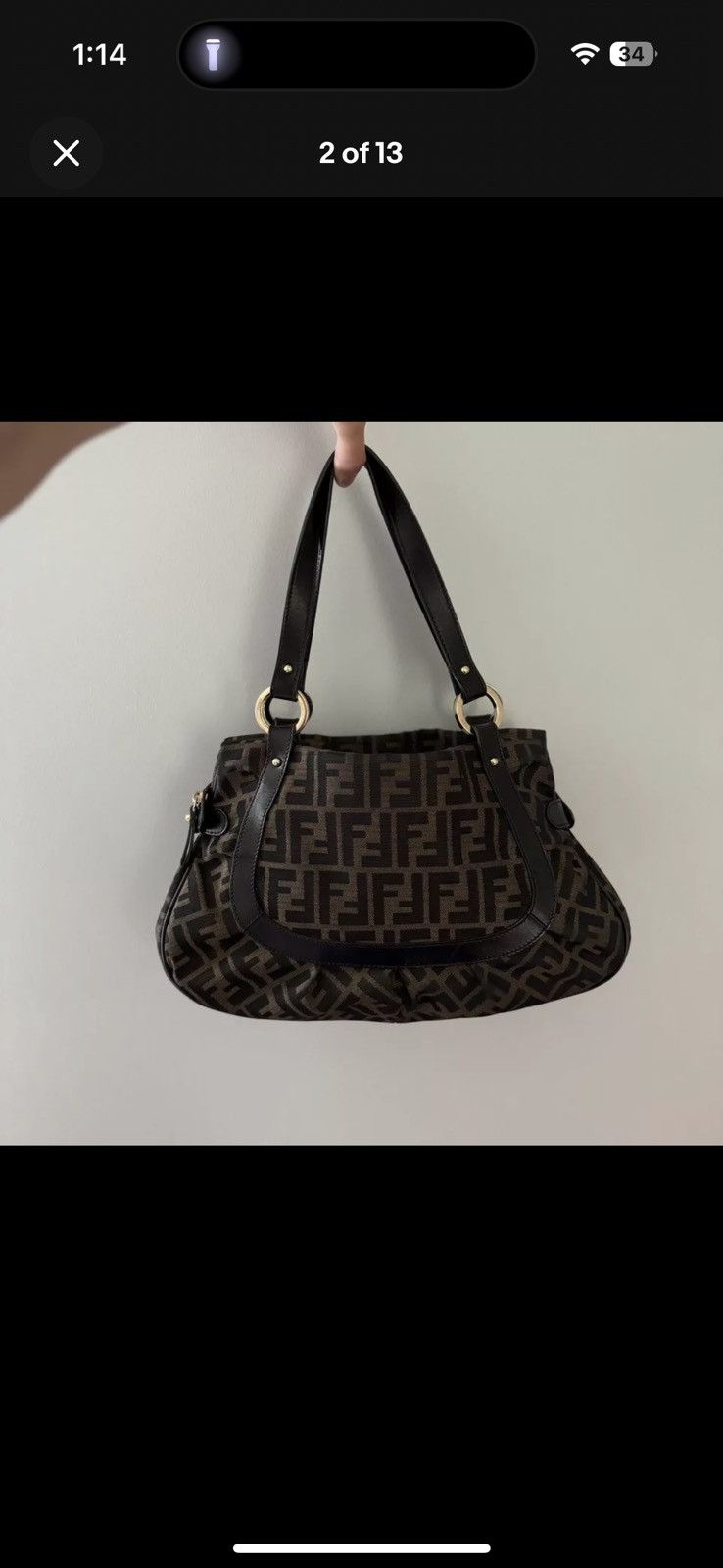 Fendi Fendi Brown Zucca Large Chef Tote Shoulder Bag Size ONE SIZE - 1 Thumbnail