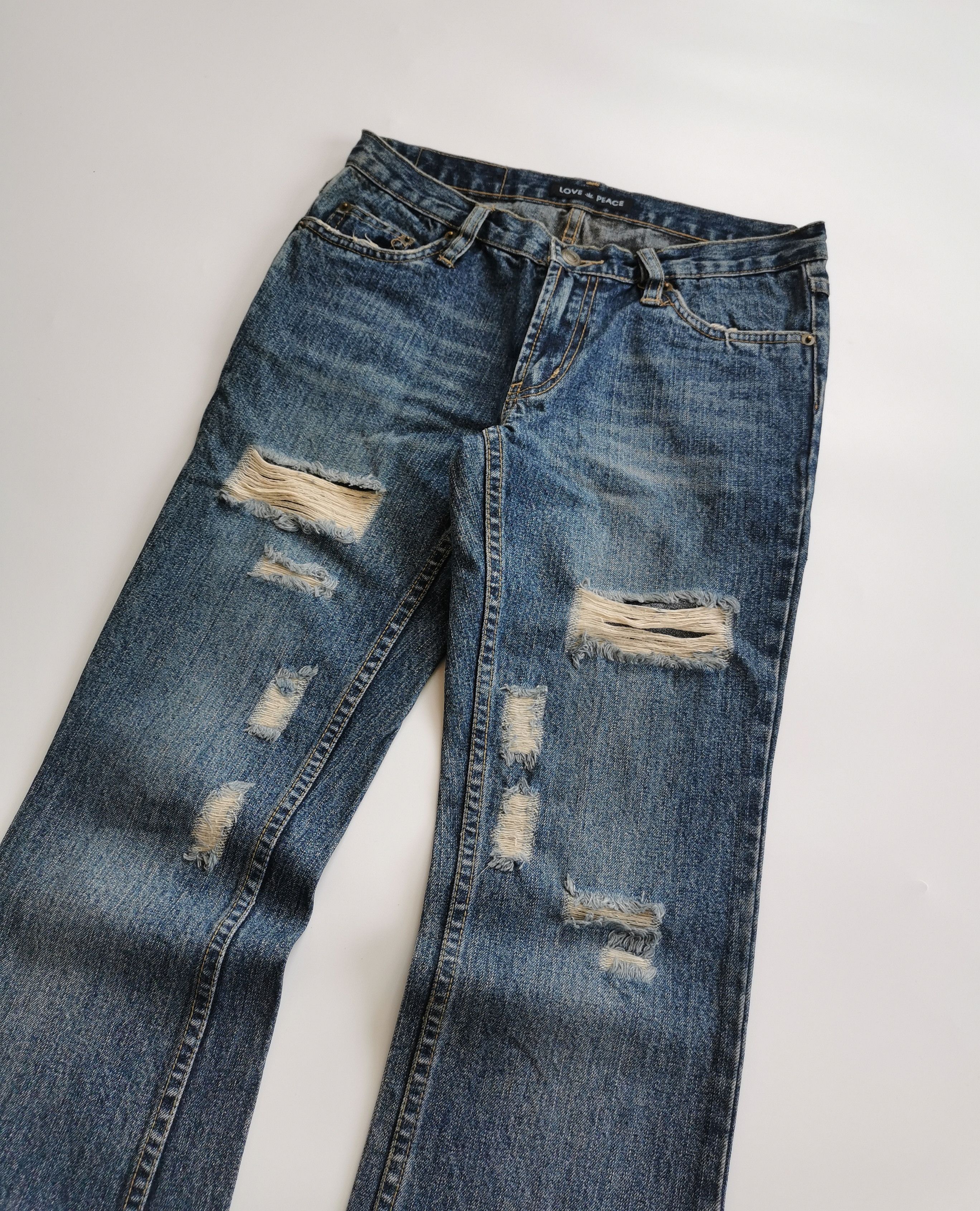 Japanese Brand Peace love flare jeans bootcut bell bottoms Size 28" / US 6 / IT 42 - 4 Thumbnail