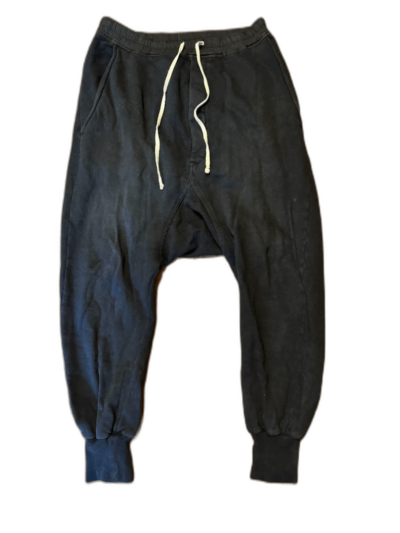 Rick Owens Rick Owens Black Dropped Crotch Joggers M-2508 Size US 29 - 1 Thumbnail