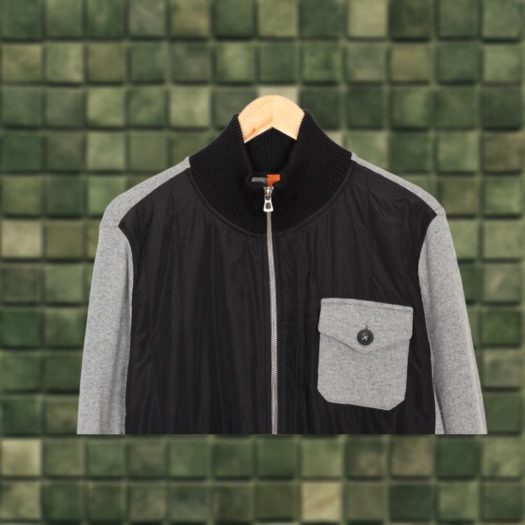 Hugo Boss HUGO BOSS Ztellar Full Zip Wool Blend Jacket Sweatshirt Men L Gray/Black Cardigan Jumper Designer Vintage: No Mens Size US L / EU 52-54 / 3 - 1 Thumbnail