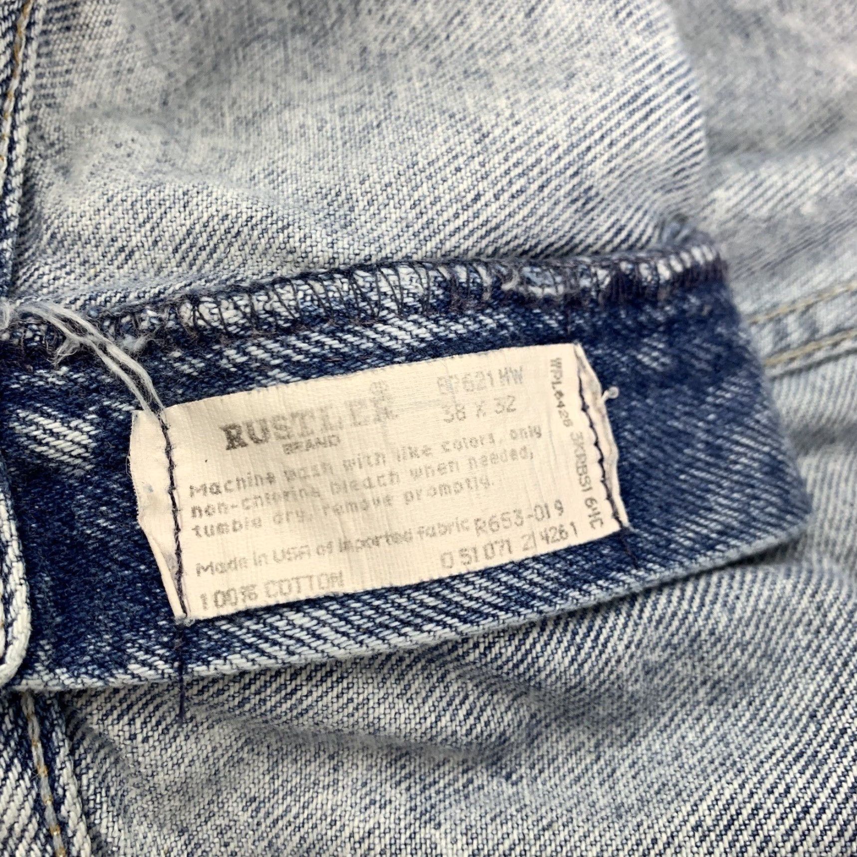 Vintage VINTAGE Rustler Jeans 38x32 Blue Acid Washed Straight 90s USA Mens Size US 38 / EU 54 - 7 Thumbnail