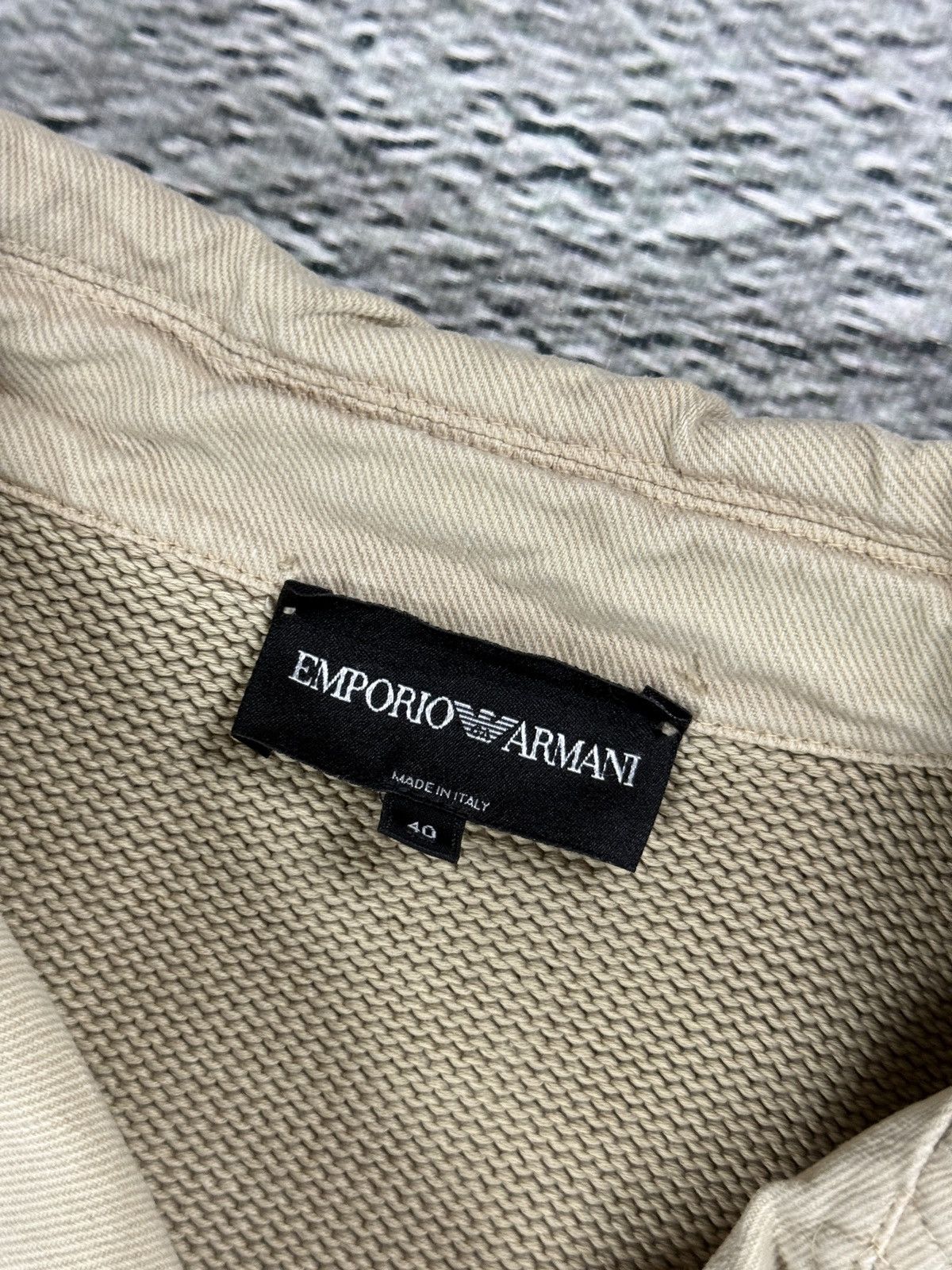 Armani Emporio Armani sweater avant garde beige Y2K knit zip swag Size S / US 4 / IT 40 - 5 Thumbnail