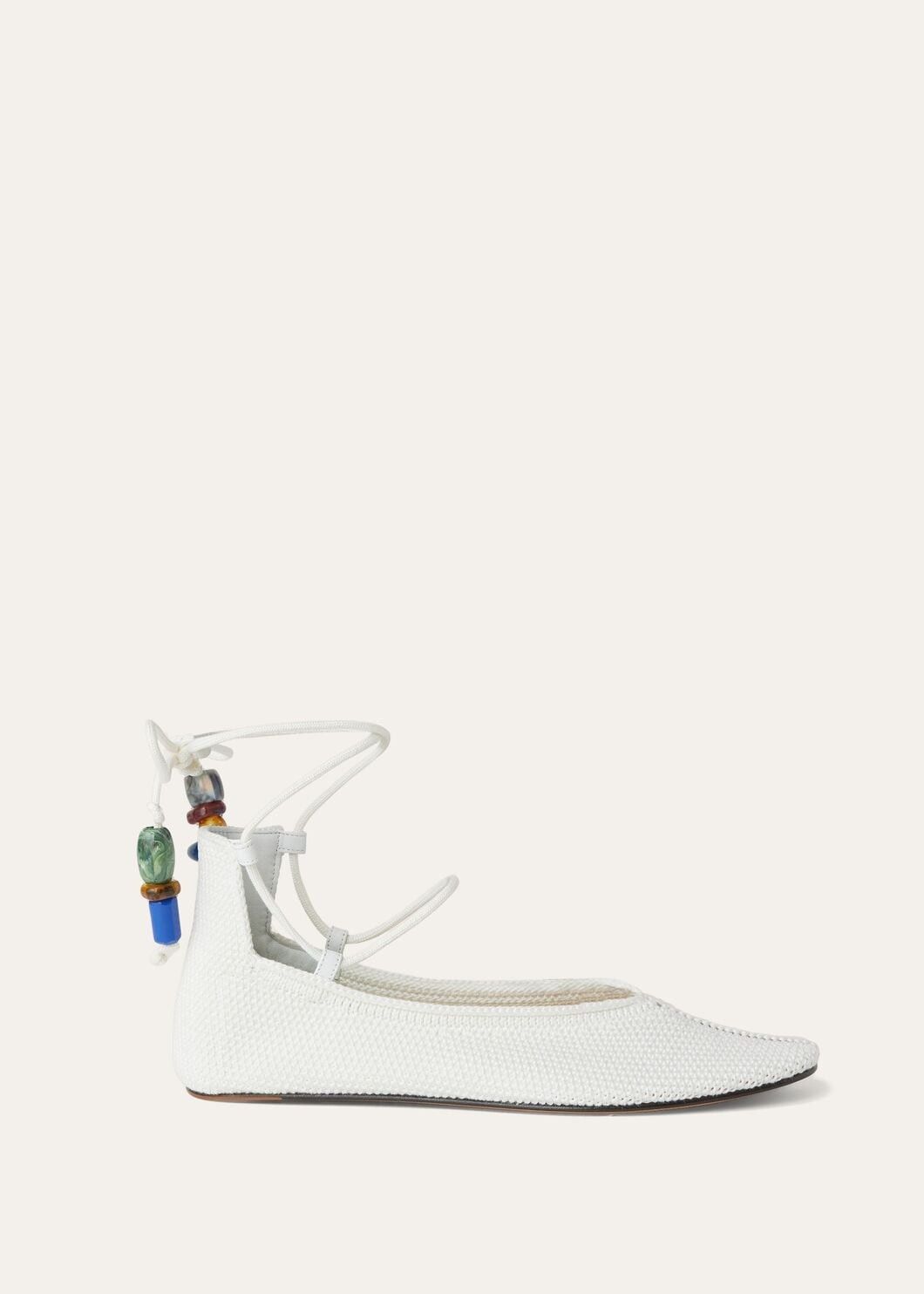 Loro Piana o1srvl11e0725 Bingin Crochet Ballerinas Flats in White Size US 11 / IT 41 - 1 Thumbnail
