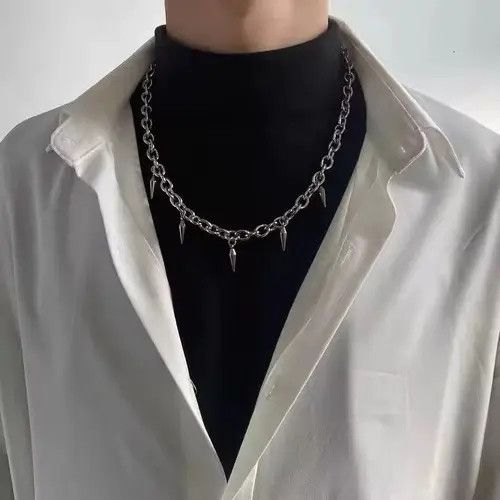 Japanese Brand Unisex punk pendant choker chain spike necklace vintage rock Size ONE SIZE - 5 Thumbnail