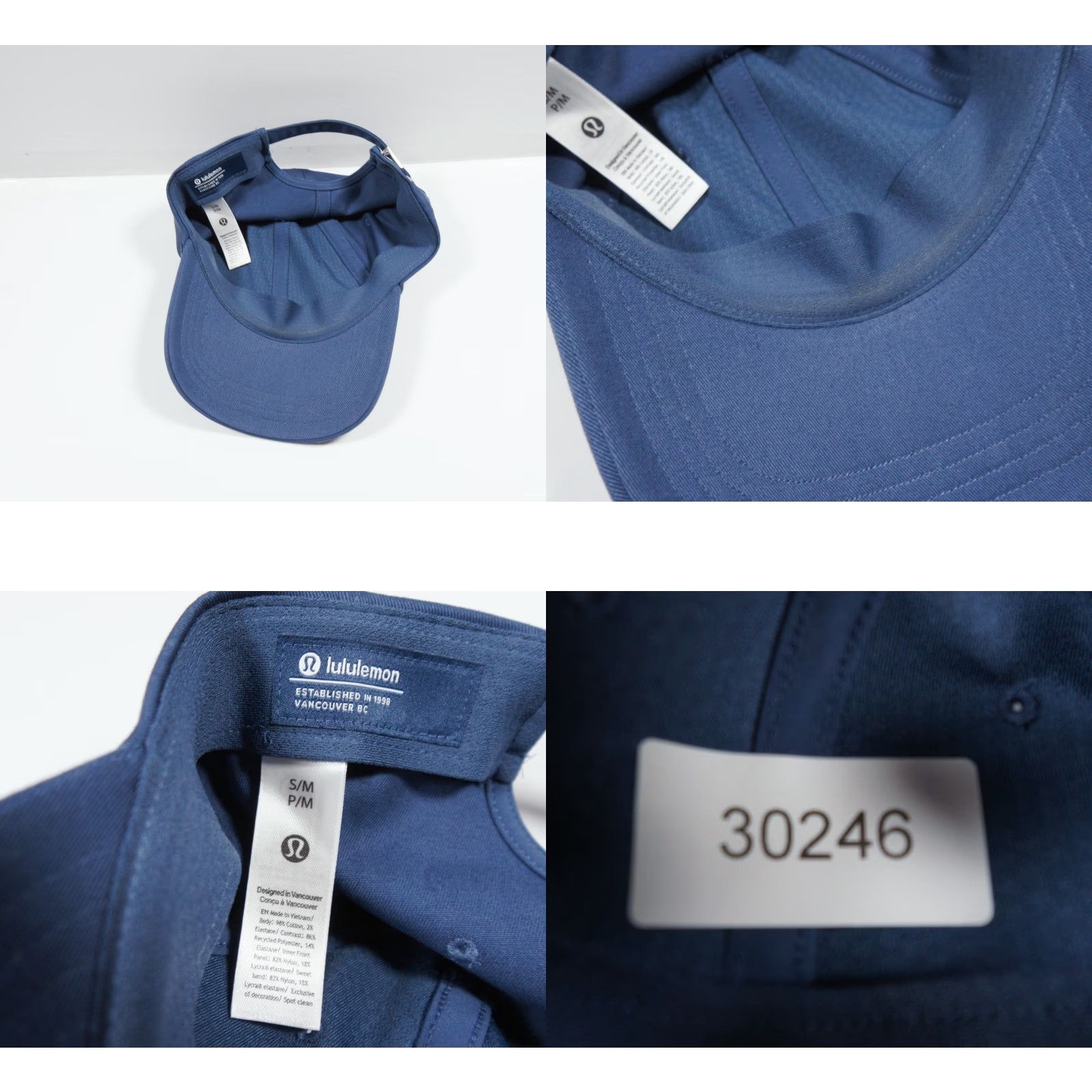 Lululemon Lululemon Hat Adult Small / Medium Blue Cap Strap Back Unisex Casual Outdoors Twill Cotton Spandex Adjustable Baseball Cap Men Boys Mens Womens Size ONE SIZE - 8 Thumbnail