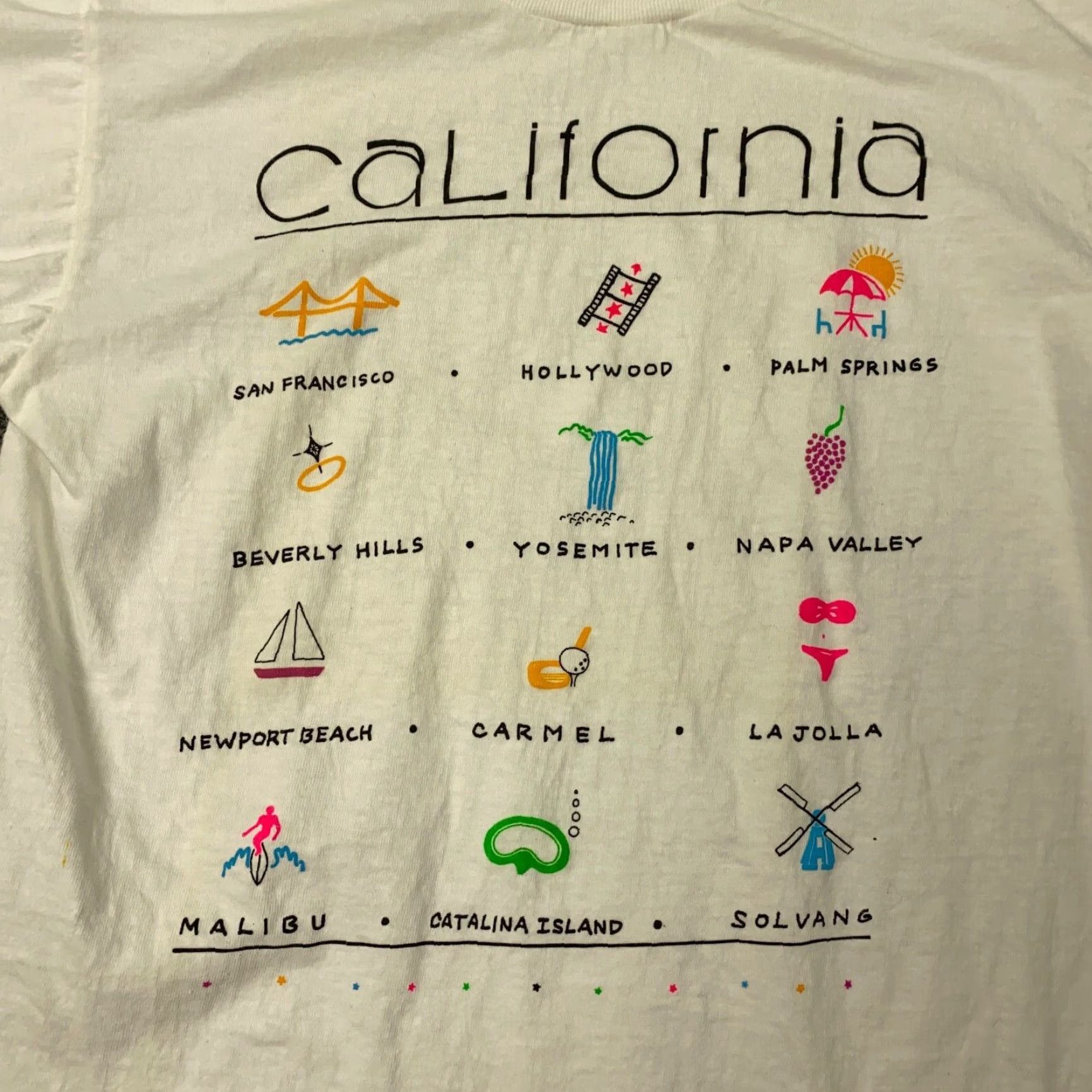 Vintage VINTAGE California T-Shirt Mens Small Casual Short Sleeve Cotton Beach 90s Retro California State Men Size US S / EU 44-46 / 1 - 2 Thumbnail