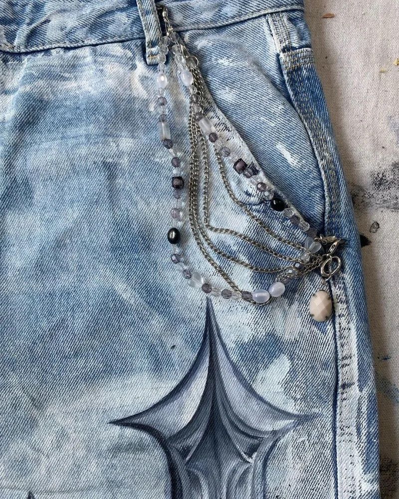 Vintage Fashion Graffiti Jean Size 34" / US 12 / IT 48 - 5 Thumbnail