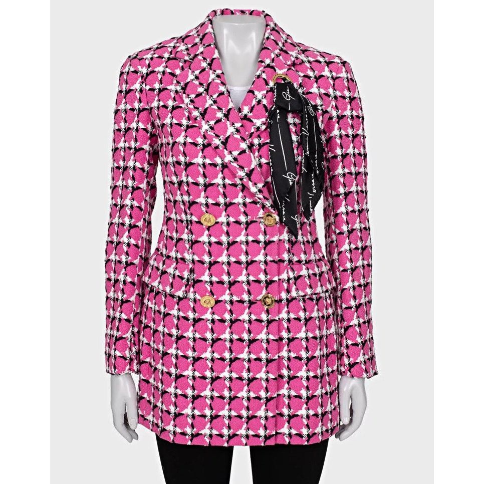 Versace Versace Pink Cotton Blend Gold Buttons Jacket Sz.38/XS Size XS / US 0-2 / IT 36-38 - 1 Thumbnail