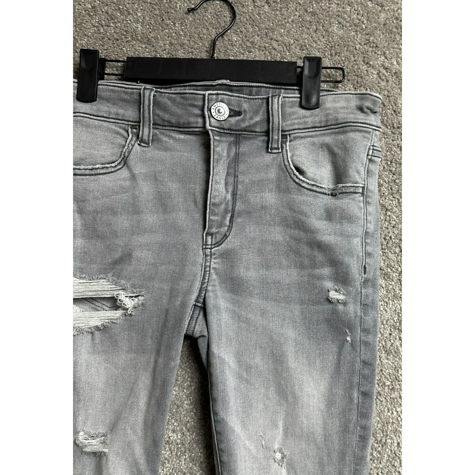 American Eagle Outfitters VINTAGE American Eagle Outfitters Jegging Womens 6 Short Distressed Ripped Grunge Streetwear Y2K Size 28" / US 6 / IT 42 - 4 Thumbnail