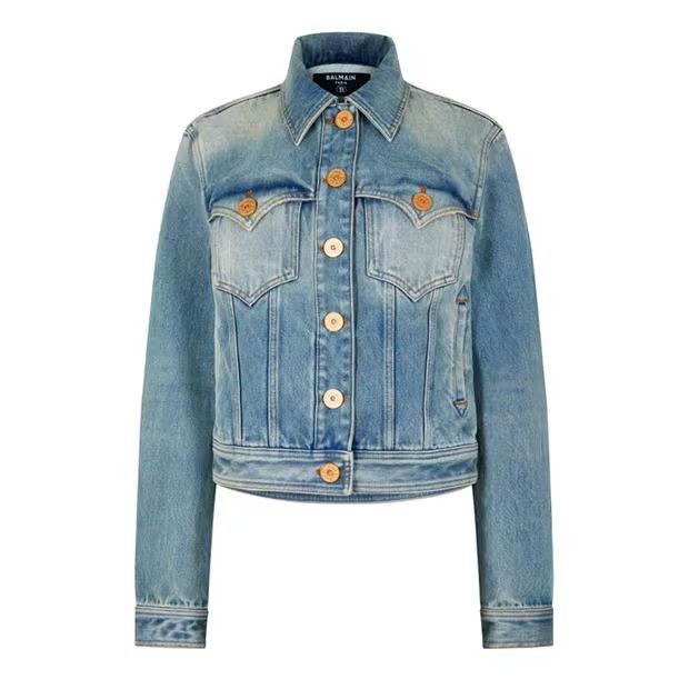 Balmain o1g2r1mq0924 Denim Jacket in Denim Blue Size M / US 6-8 / IT 42-44 - 1 Thumbnail