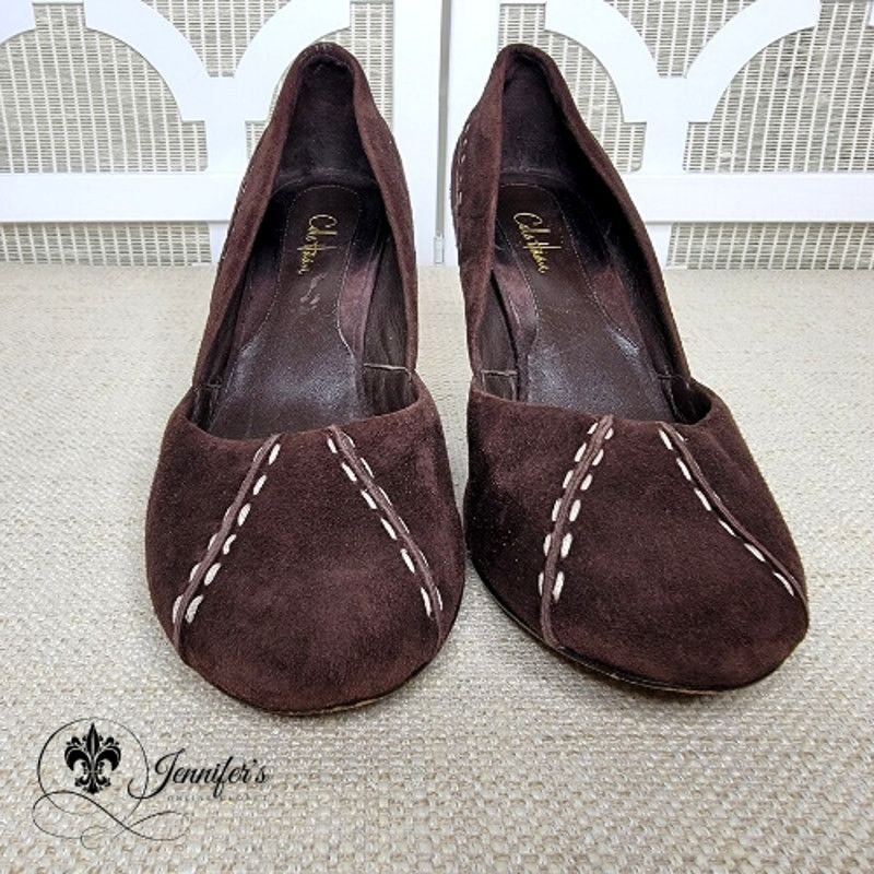 Cole Haan Cole Haan Women's Dark Brown Trina Suede Wedges Size US 6.5 / IT 36.5 - 4 Thumbnail