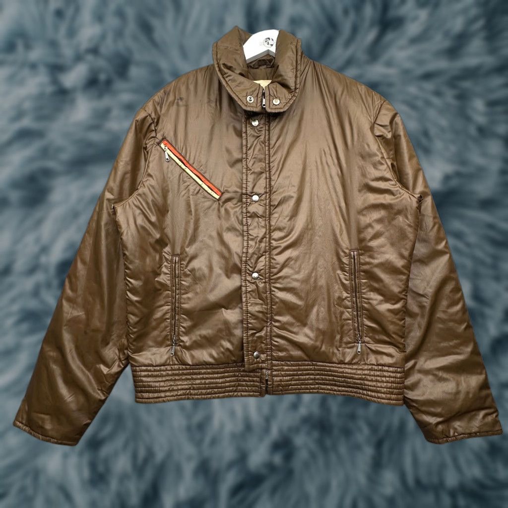 Vintage VINTAGE White Stag Puffer Jacket Mens Large Brown Yellow Orange Talon USA Made Size US L / EU 52-54 / 3 - 1 Thumbnail