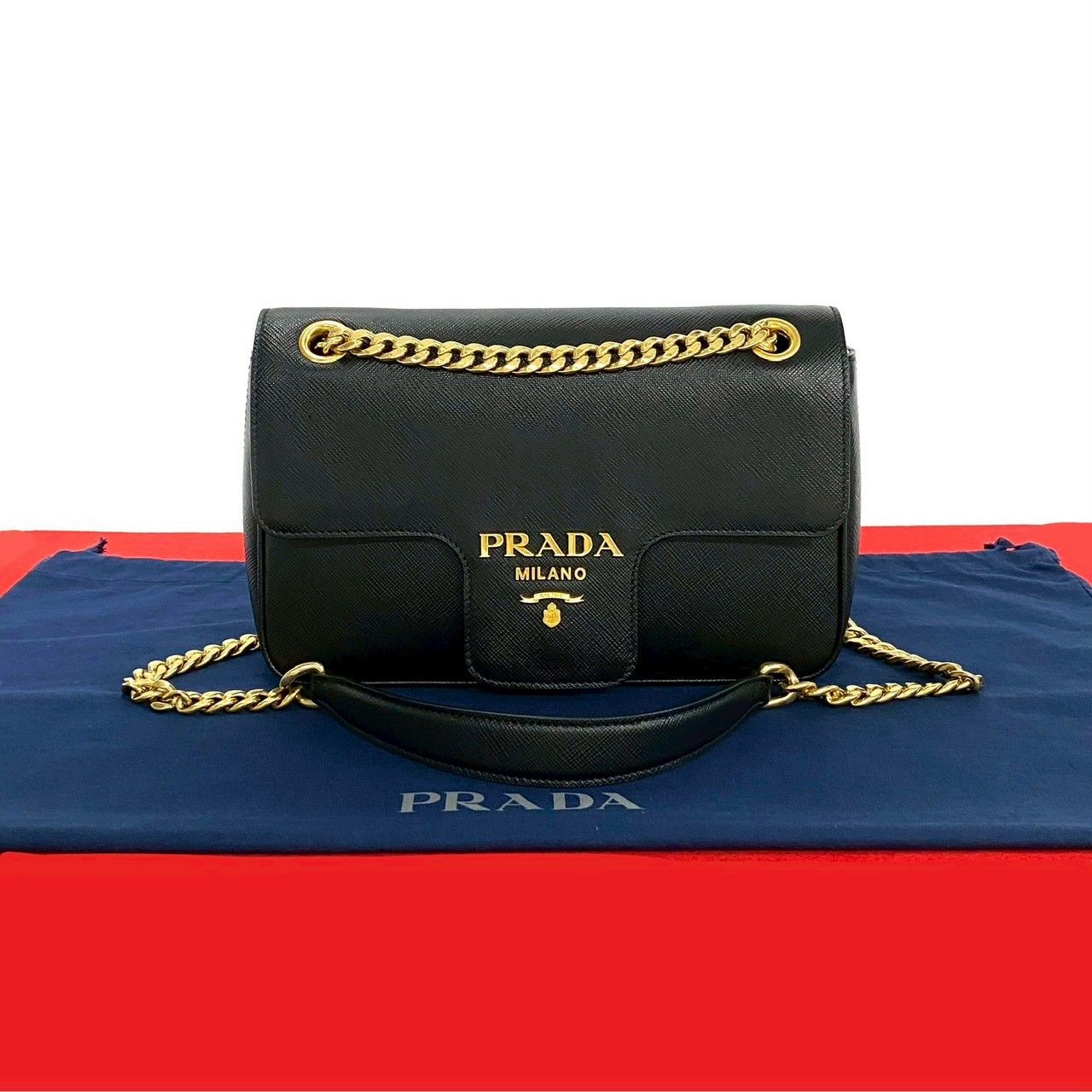 Prada Prada Saffiano Leather Shoulder Bag Leather Shoulder Bag in Black, Women's