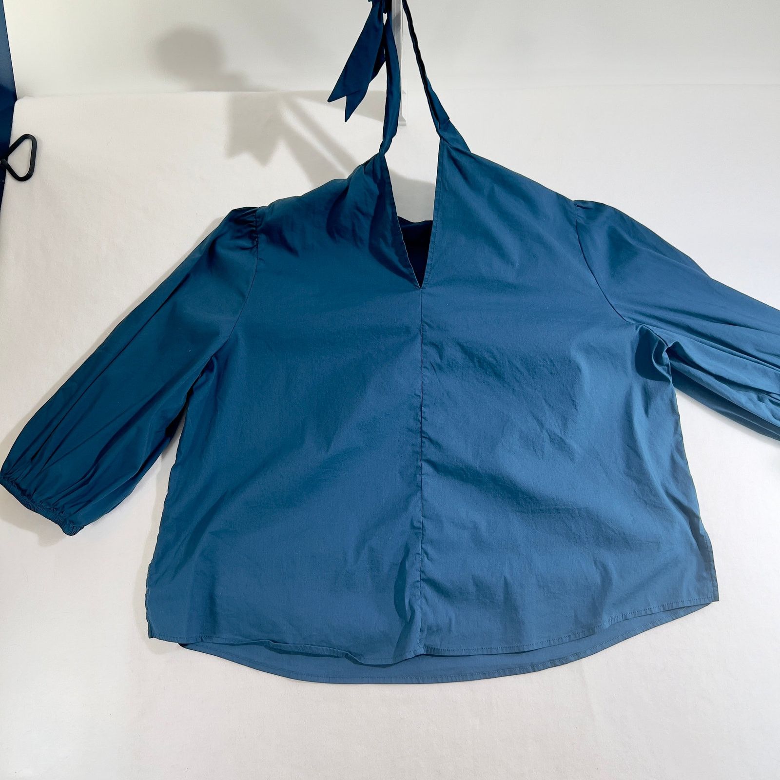 Other Eloquii Blouse Top Woman 18 Blue Elastic Cuffs Tie Back Size XXL / US 16-18 / IT 52-54 - 11 Thumbnail