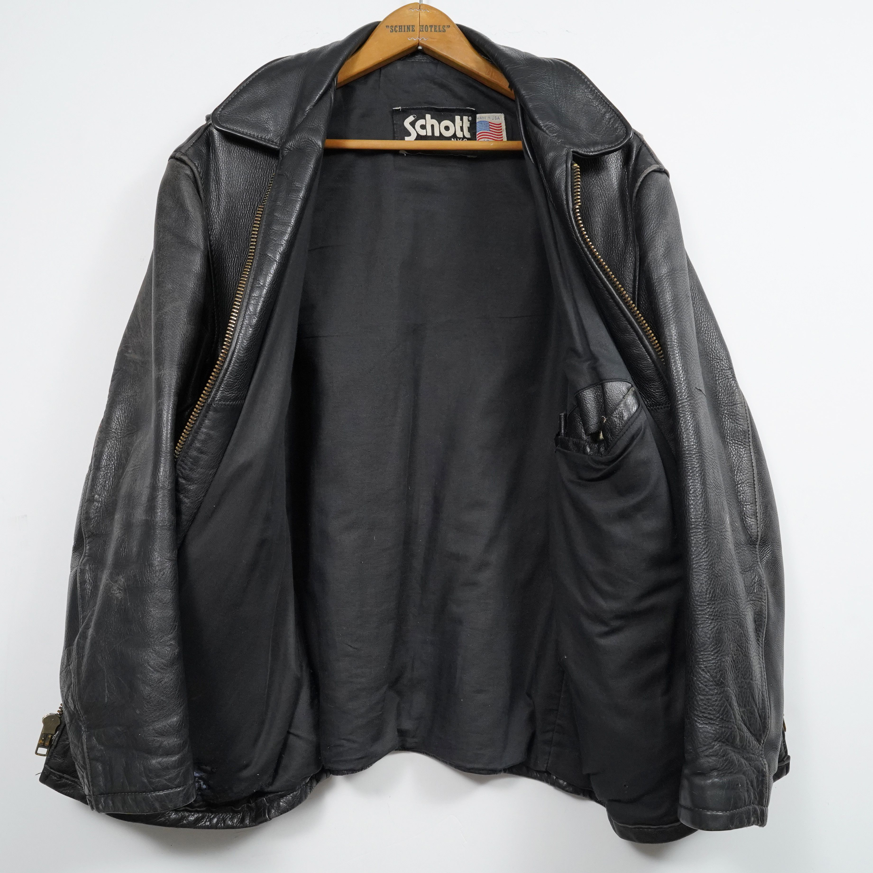 Schott Vintage Schott 685 Leather Car Coat Jacket Black USA Sz 40 Size US M / EU 48-50 / 2 - 10 Thumbnail