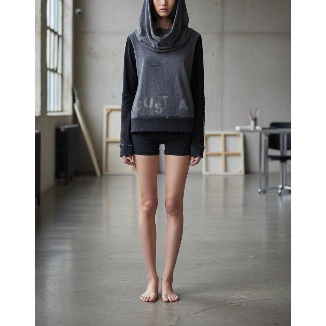 Cop Copine The Cop Copine 2 Piece Set: Draped Hoodie and Turtleck Size ONE SIZE - 4 Thumbnail