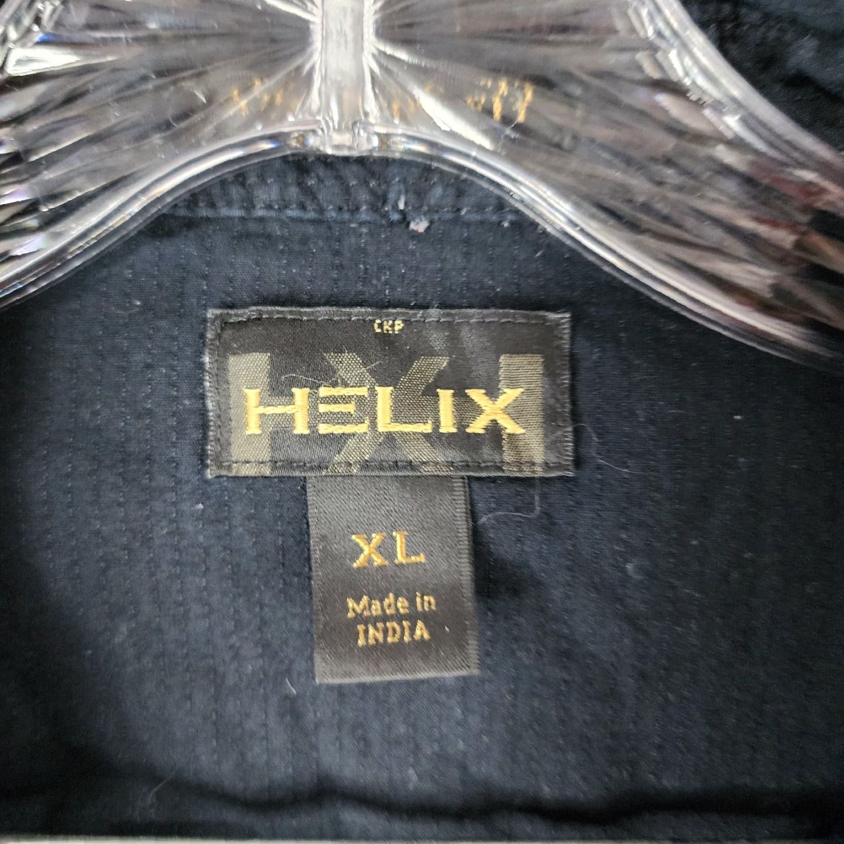 Vintage Helix Shirt XL Black Striped Athletic Fit Short Sleeve Button Up Mens Size US 36 / EU 52 - 5 Thumbnail