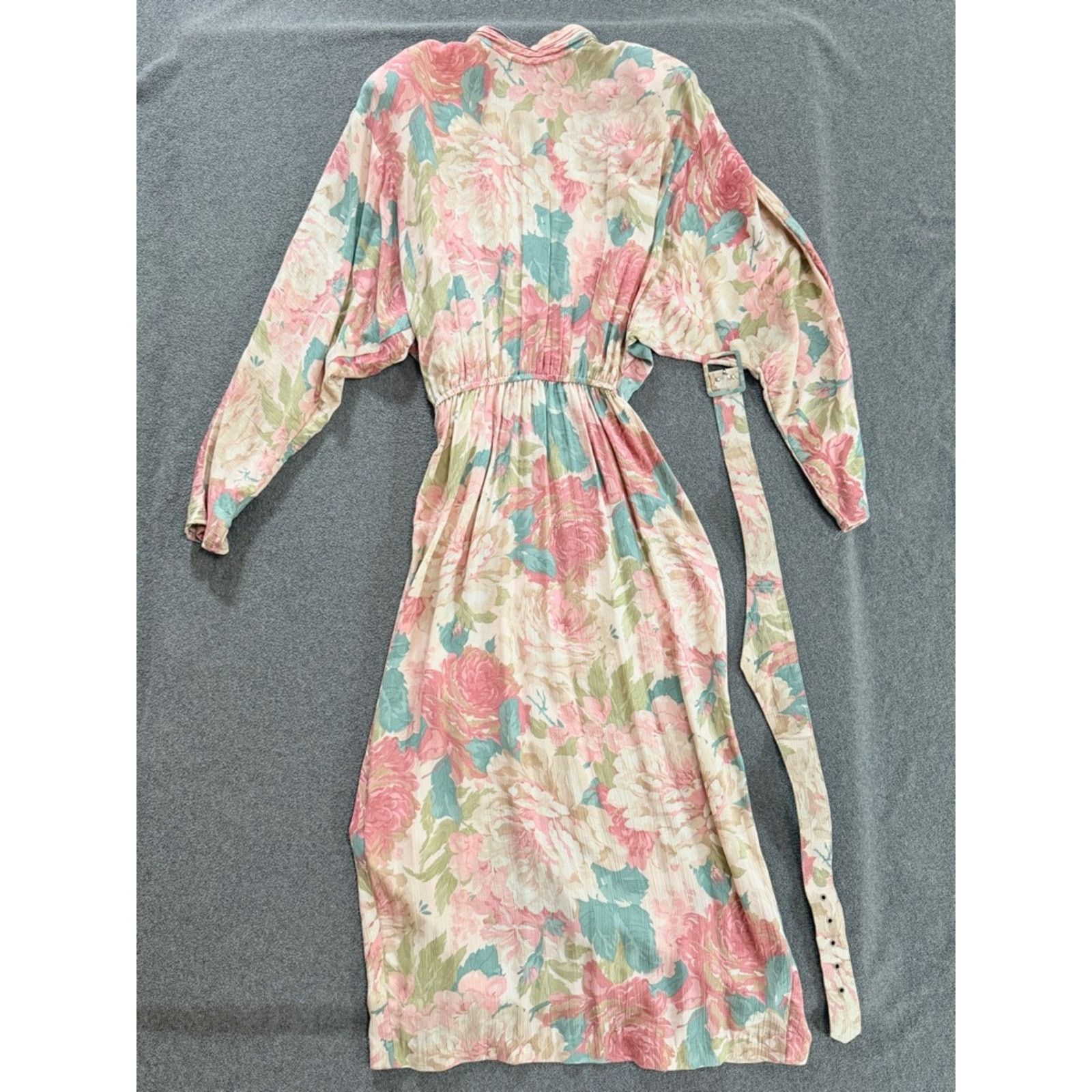 Other Vintage Floral Midi Dress bold print high neck mock Size S / US 4 / IT 40 - 5 Thumbnail