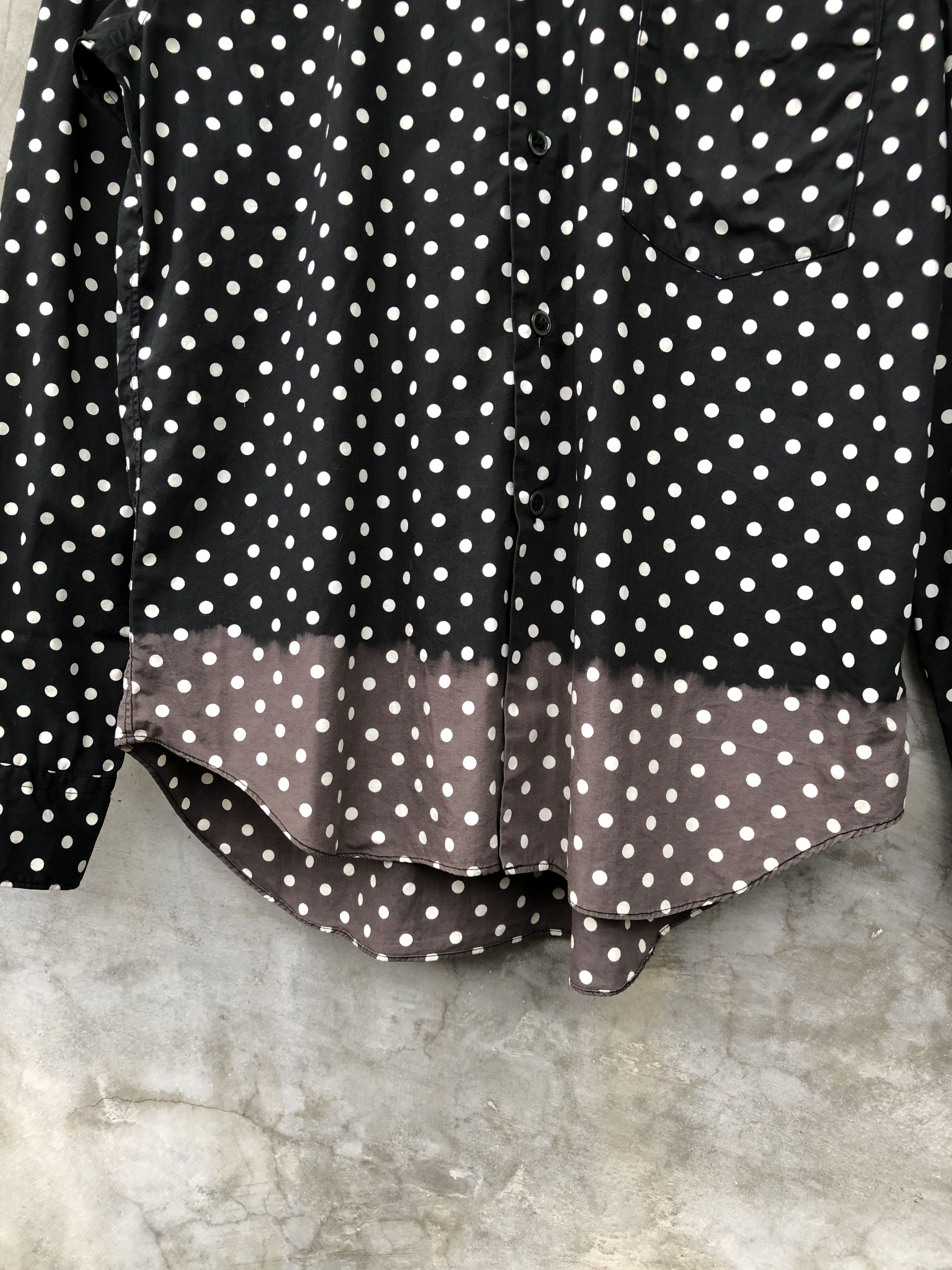 Comme des Garcons Black Comme des Garcons Dyed Hem Polka Dot Shirt Size US S / EU 44-46 / 1 - 4 Thumbnail
