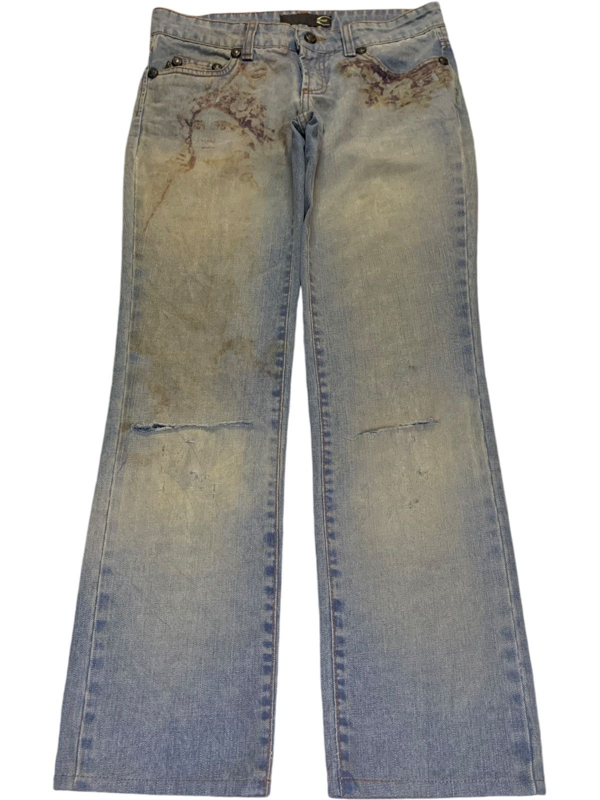 Roberto Cavalli Vintage Just Cavalli "Mary Mother Jesus" Artisanal Jeans Size 30" / US 8 / IT 44 - 1 Thumbnail
