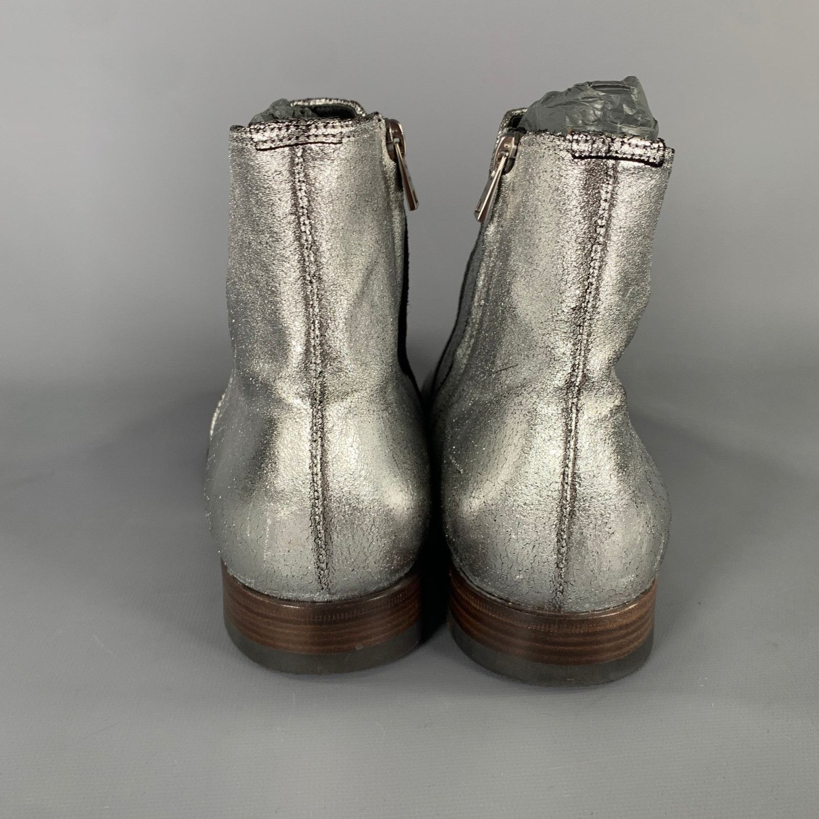 Tom Ford TOM FORD Size 7 Silver Metallic Leather Boots Size US 7 / EU 40 - 3 Thumbnail