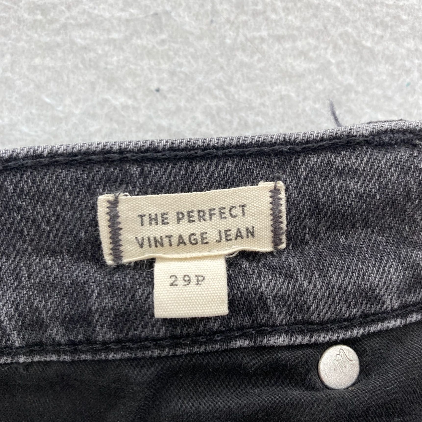 Madewell Madewell The Perfect Vintage Straight Jean Women's 29P Charcoal Wash Black Denim Jeans Size 24" / US 00 / IT 34 - 5 Thumbnail
