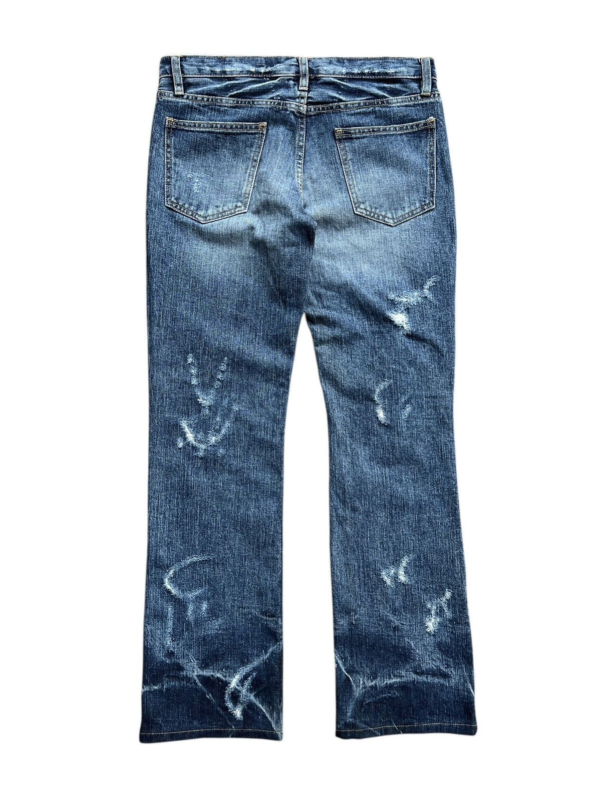 RIPVANWINKLE 1990s Rip Van Winkle Light Boot Cut Ripped Jeans Size US 31 - 2 Thumbnail