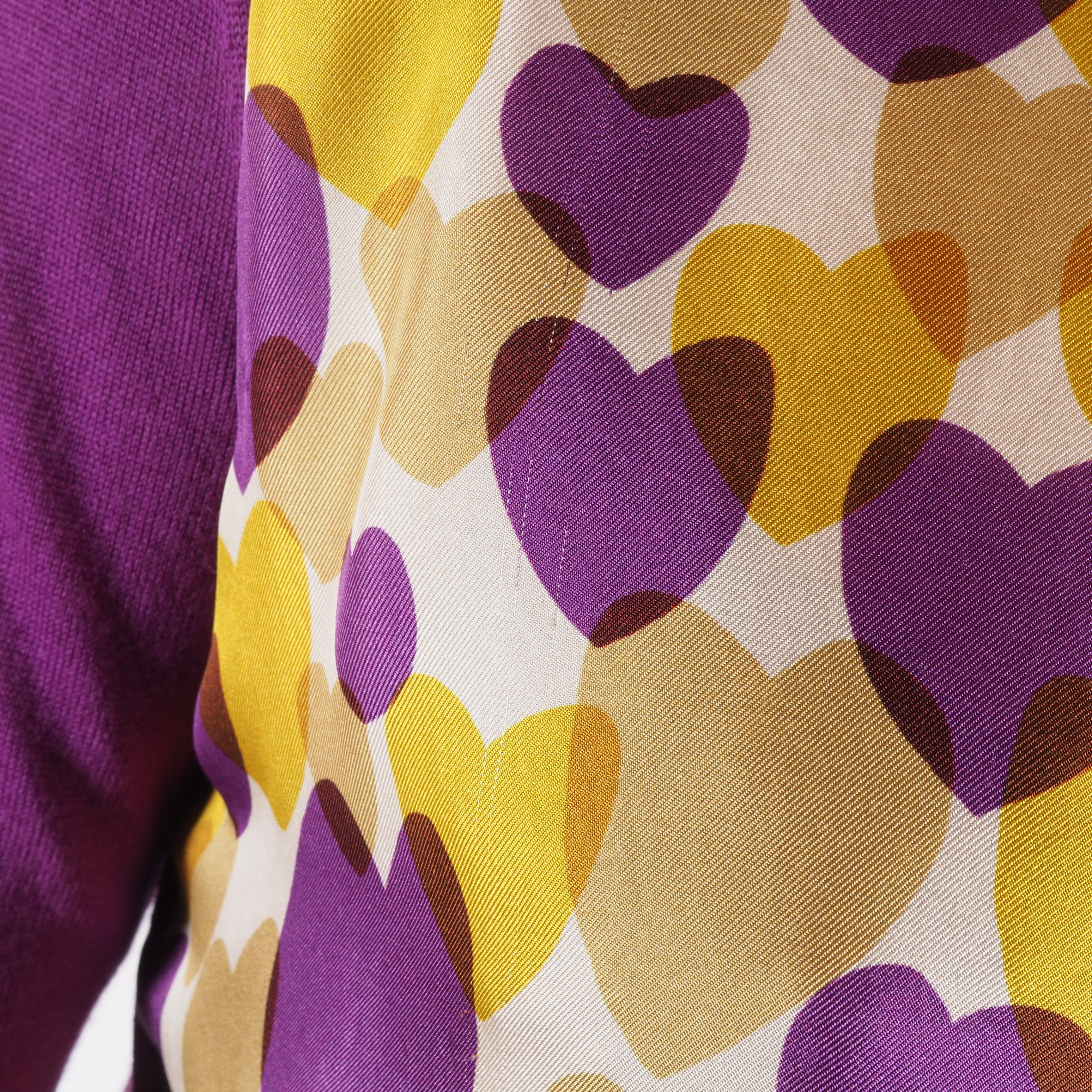 Salvatore Ferragamo Salvatore Ferragamo Vintage Cardigan Heart Print Purple Size S / US 4 / IT 40 - 6 Thumbnail