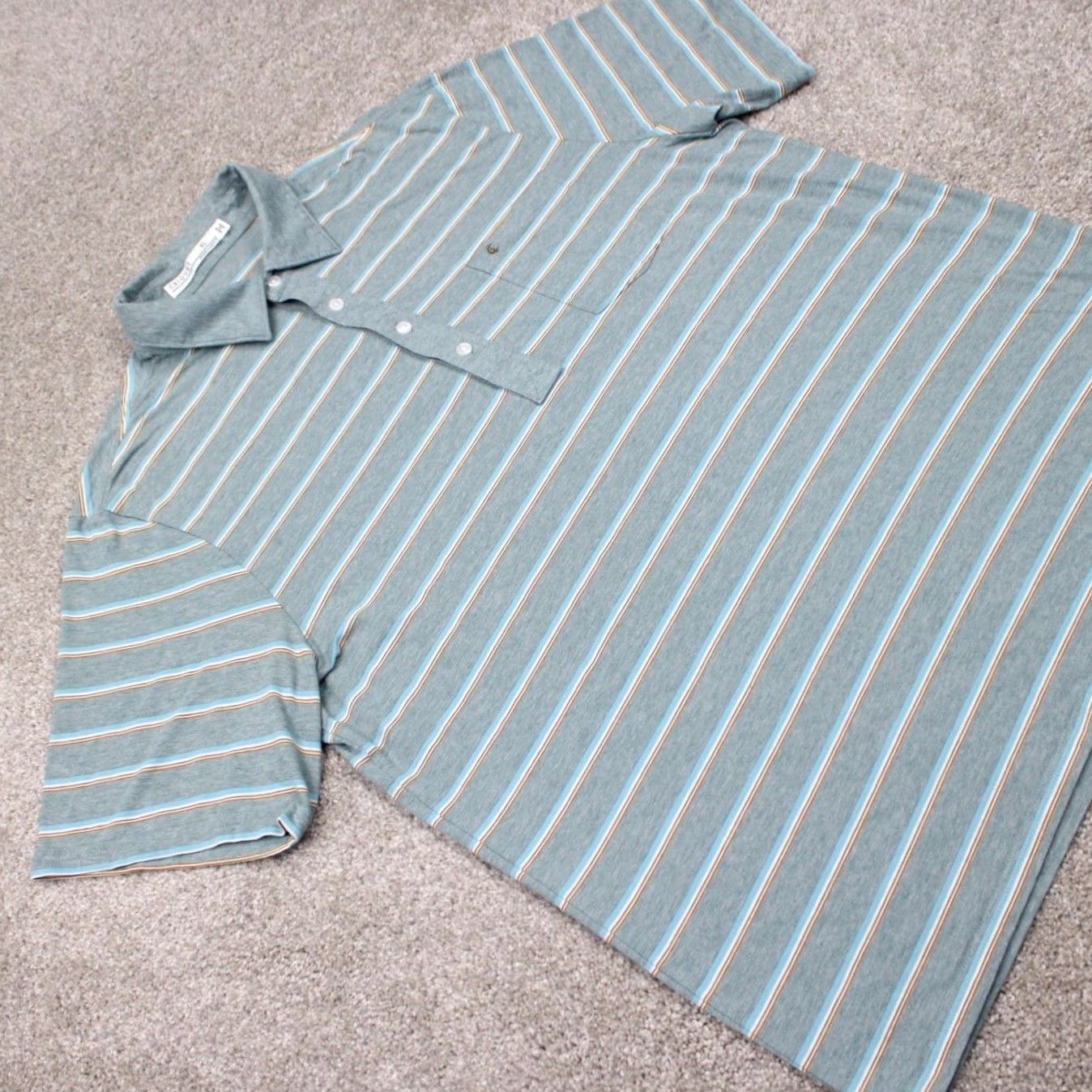 Vintage Criquet Polo Shirt Mens XL Blue/Green Pima Cotton Stretch Golf S/S 4 Button Size US XL / EU 56 / 4 - 6 Thumbnail