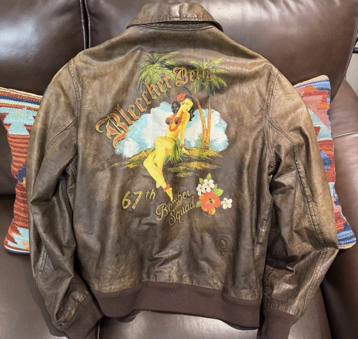 Polo Ralph Lauren Ralph Lauren RL Polo Back Print A2 Flight Leather Jacket K22 Size US L / EU 52-54 / 3 - 1 Thumbnail