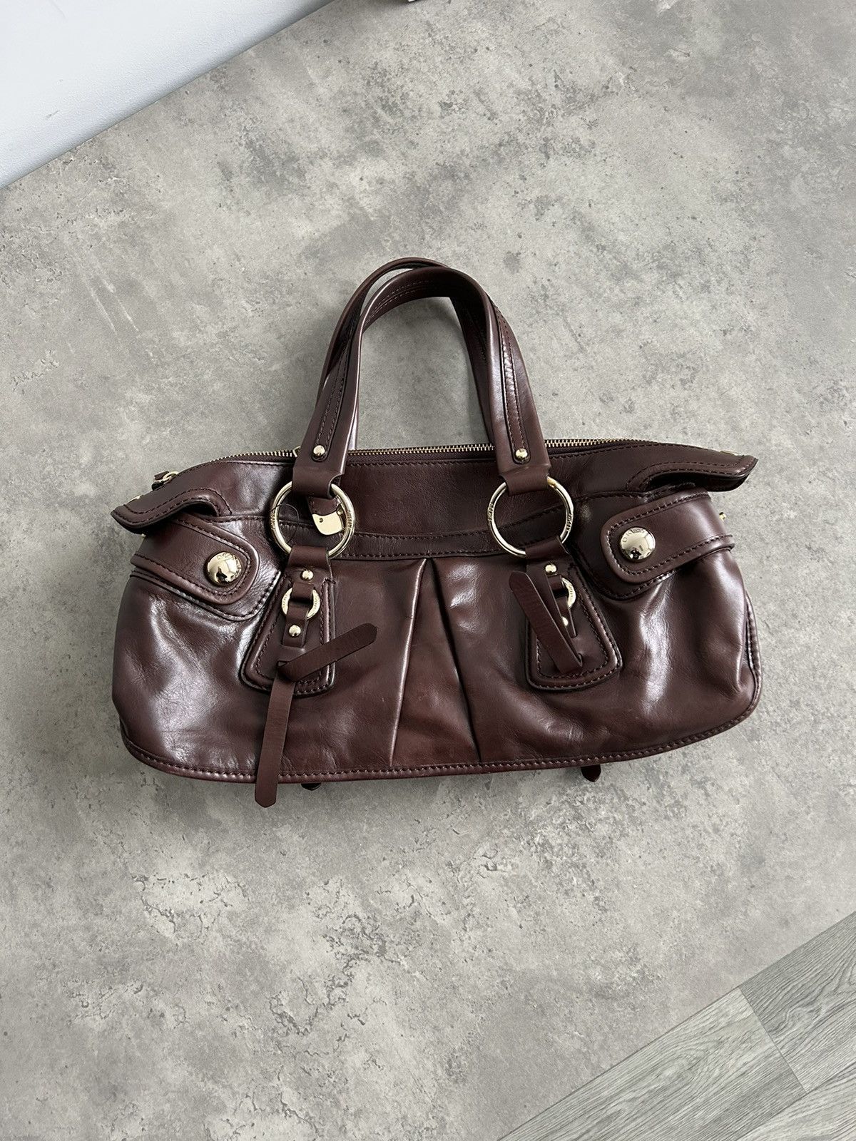 archive DKNY leather boston bag y2k