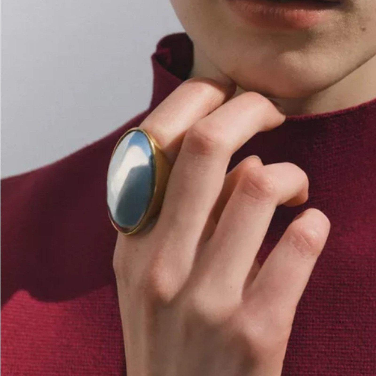 Zara Nwt- zara- combination geometric ring-sz 7.5 Size ONE SIZE - 1 Thumbnail