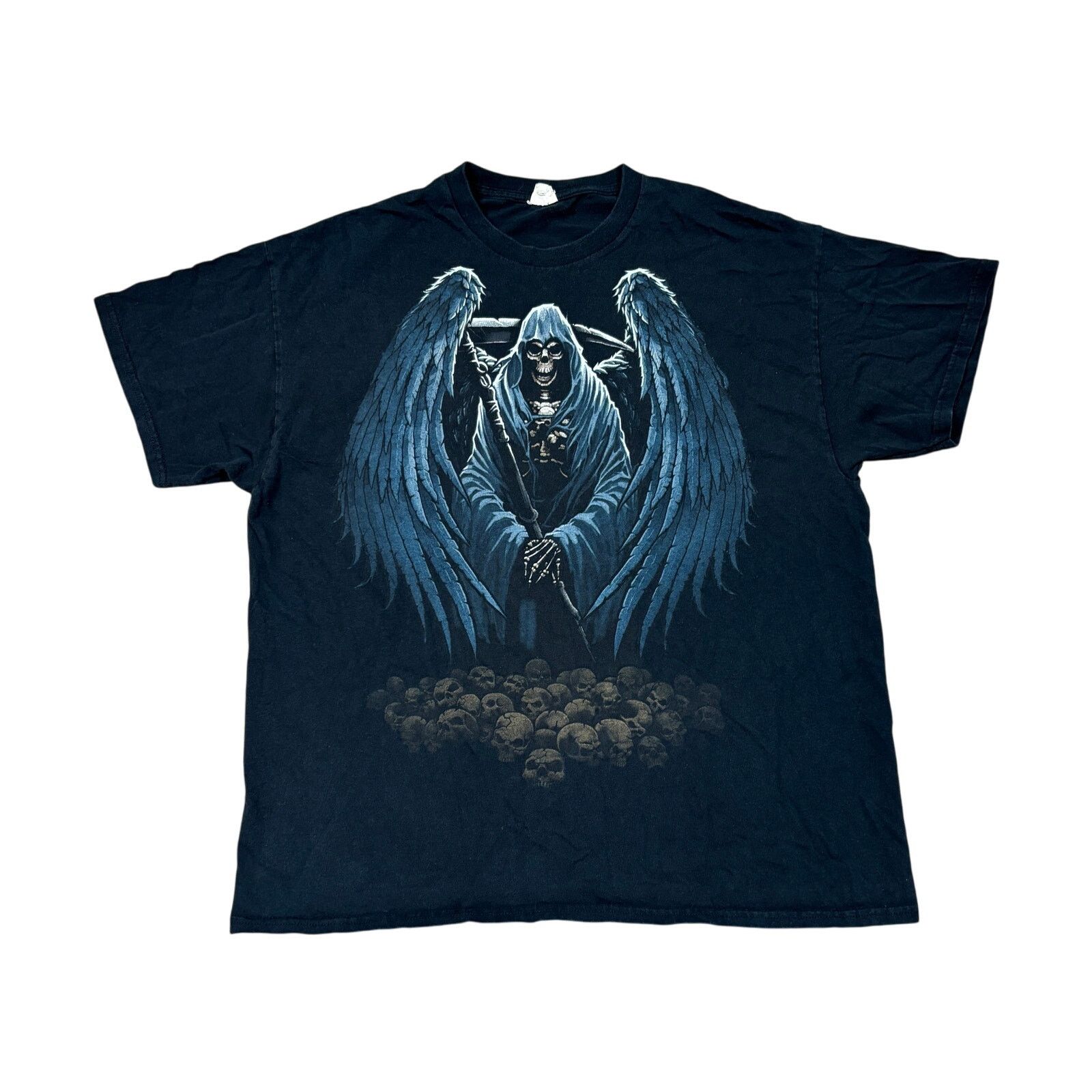 Gildan Angel of Death Skull Pile Shirt Men's XL Y2K Emo Goth Grunge Size US XL / EU 56 / 4 - 1 Thumbnail