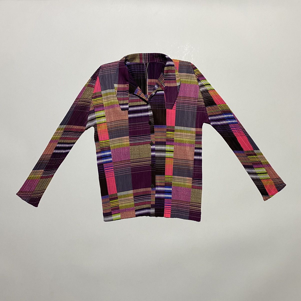Cardigan PLEATS PLEASE ISSEY MIYAKE Taille 3 Marron - Modèle PP31-JA102 - Très Bon État Occasion
