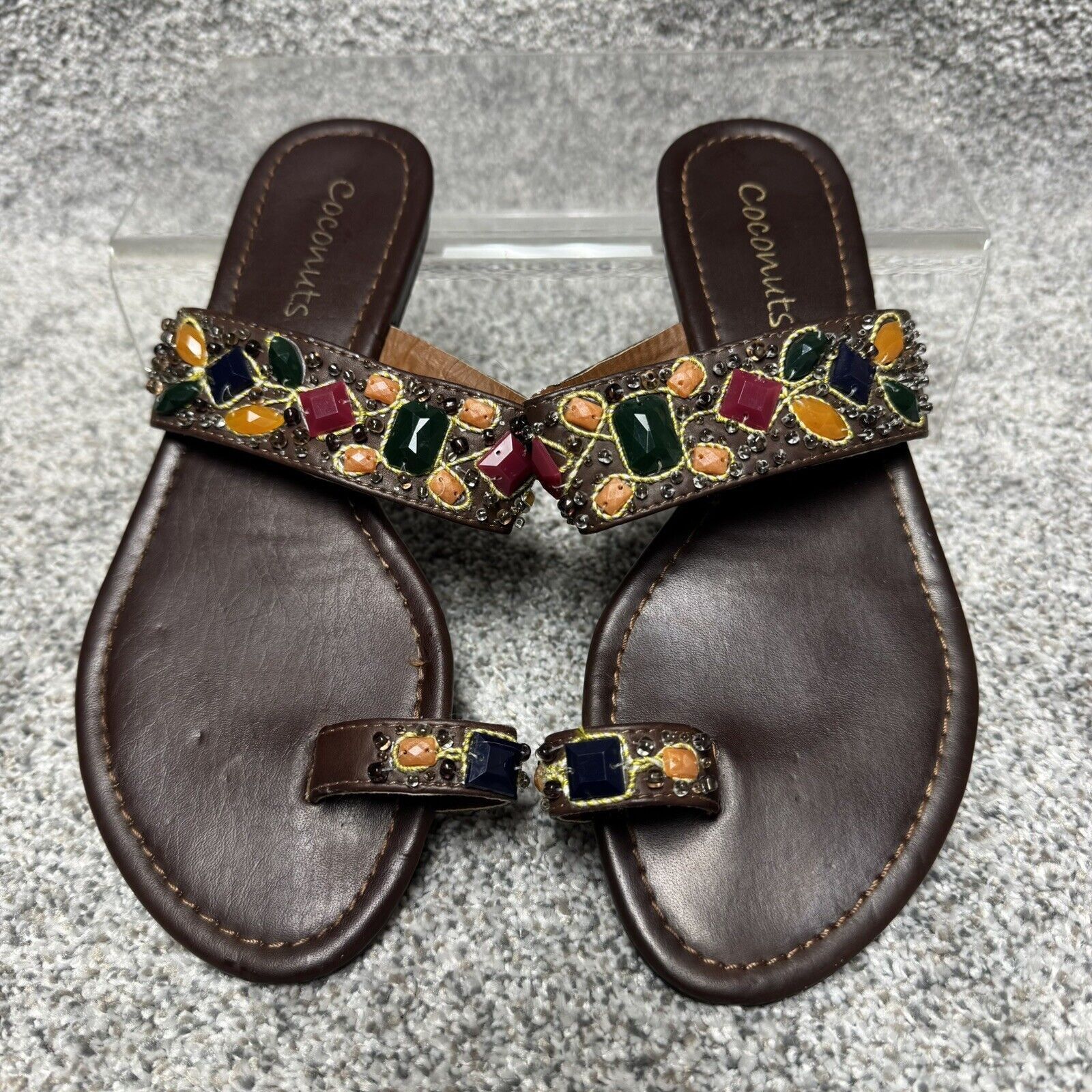 Other Coconuts Y2K Sandals Slides 8 Toe Ring Embellished Jeweled Size US 8 / IT 38 - 1 Thumbnail