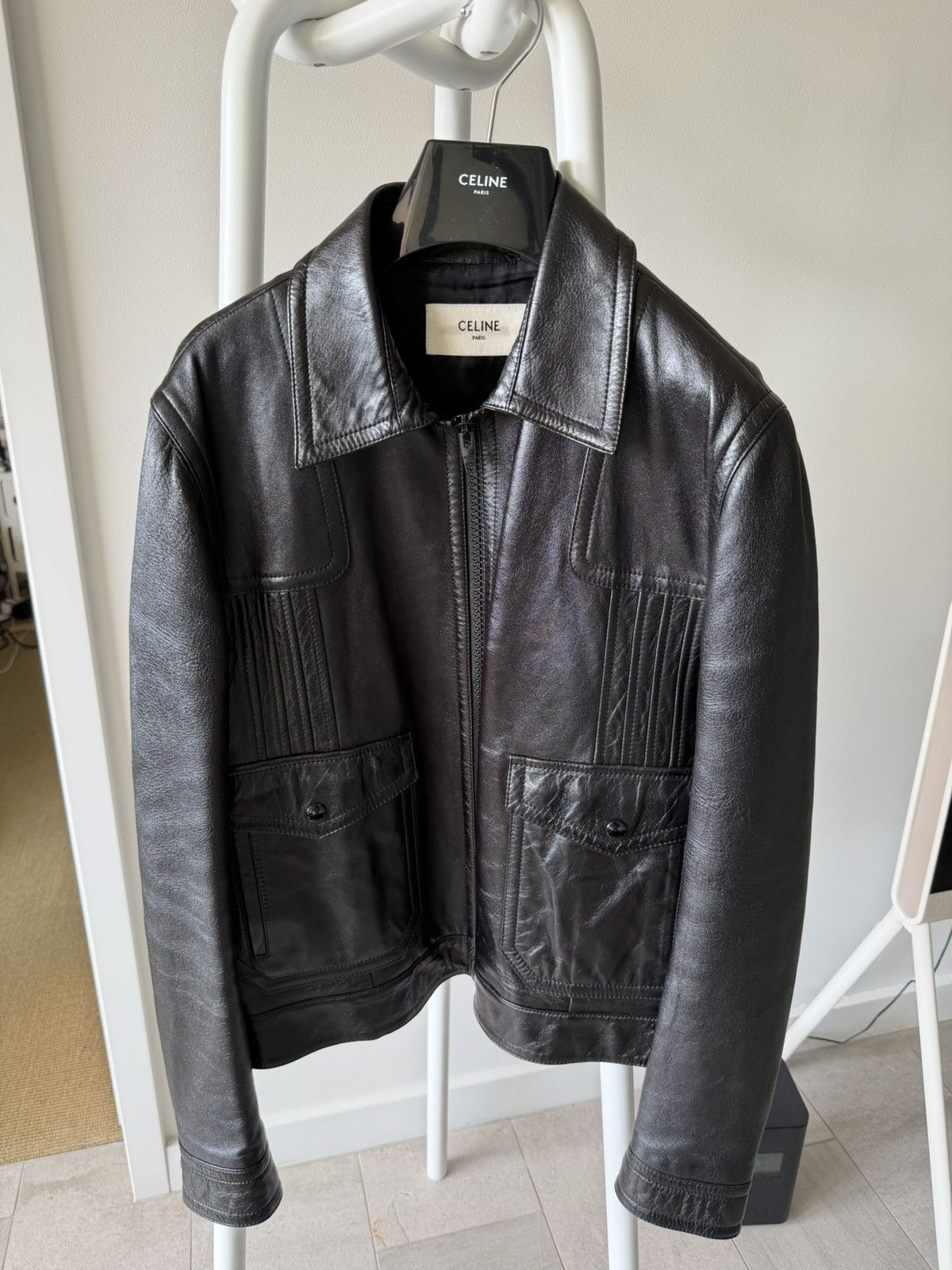 Celine Celine Leather Jacket Blouson Size US L / EU 52-54 / 3 - 1 Thumbnail