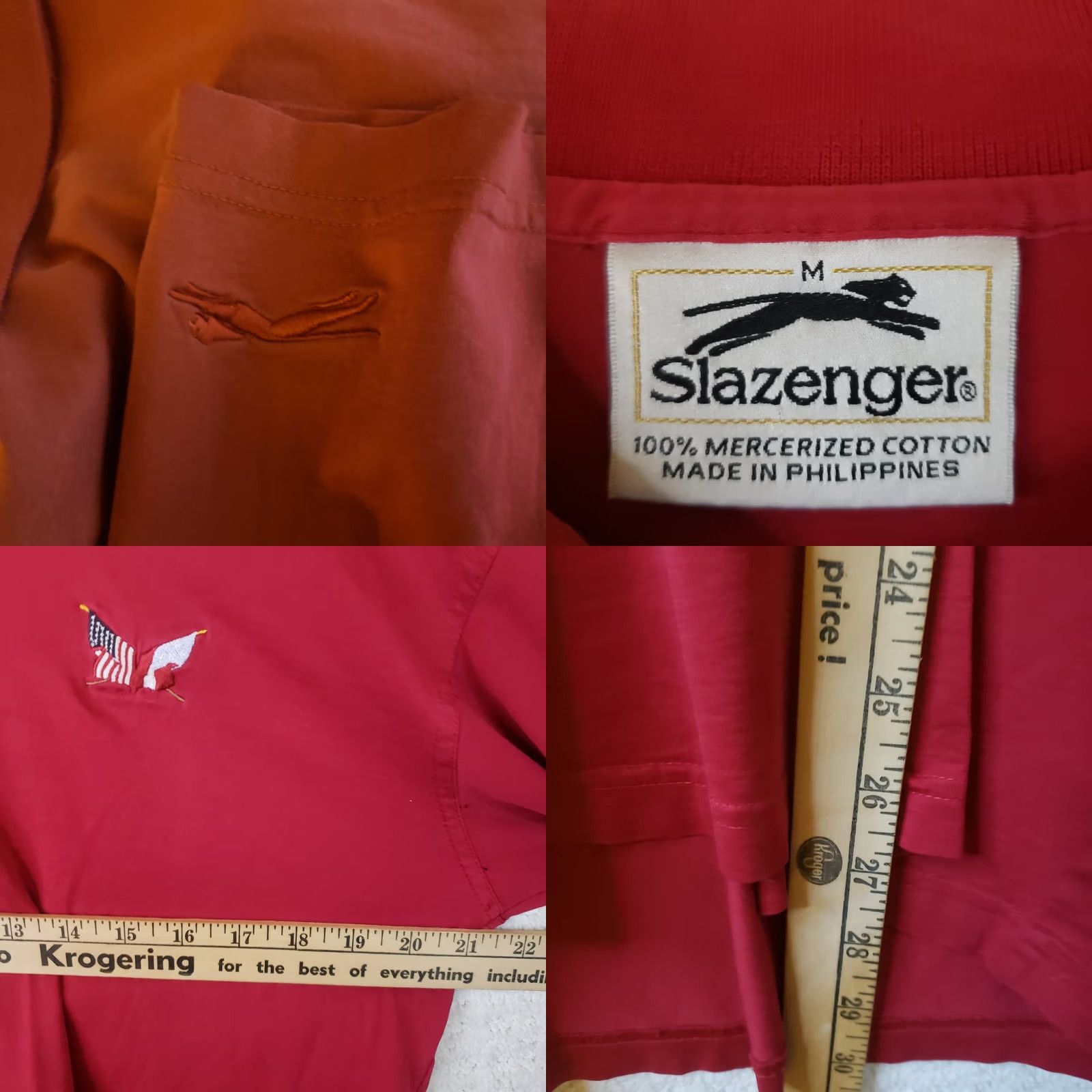 Vintage VINTAGE Slazenger Polo Shirt Mens M Solid Red Logo Secession Golf Club Flags Shirt Size US M / EU 48-50 / 2 - 8 Thumbnail