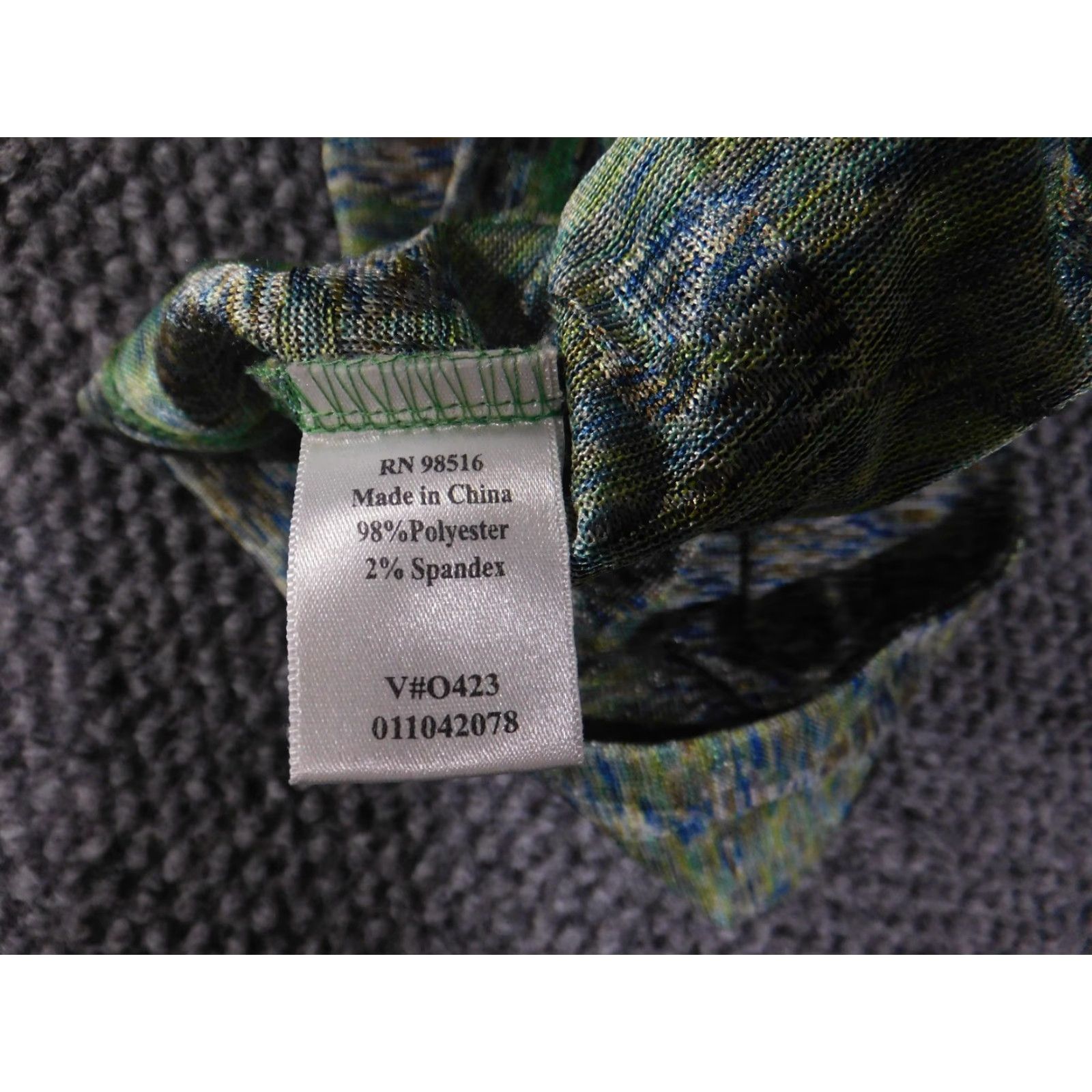 Coldwater Creek Coldwater Creek Blouse Womens Large Green Floral Tie Neck V-Neck Stretch Short? Wait. Size L / US 10 / IT 46 - 7 Thumbnail
