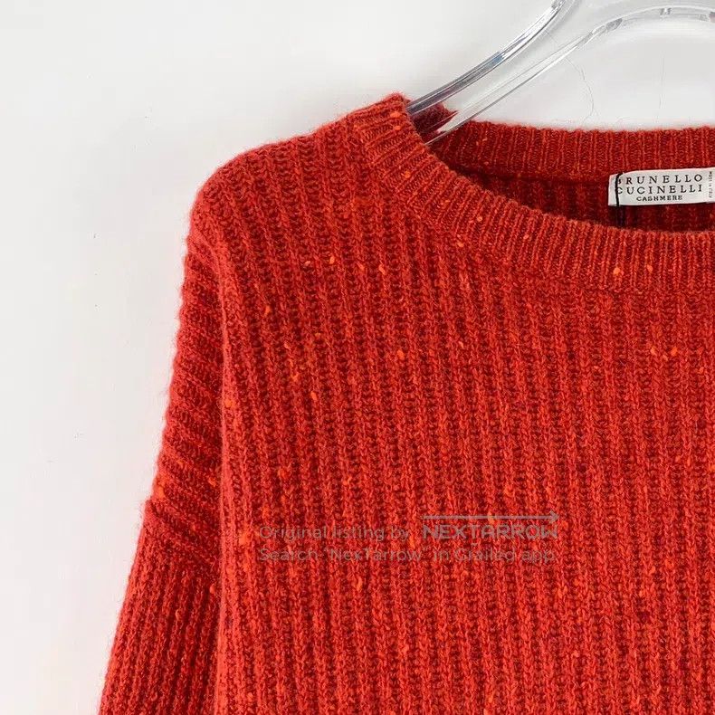 Brunello Cucinelli Brunello Cucinelli Red Wool Crewneck Long Sleeve Knit Swea Size M / US 6-8 / IT 42-44 - 3 Thumbnail