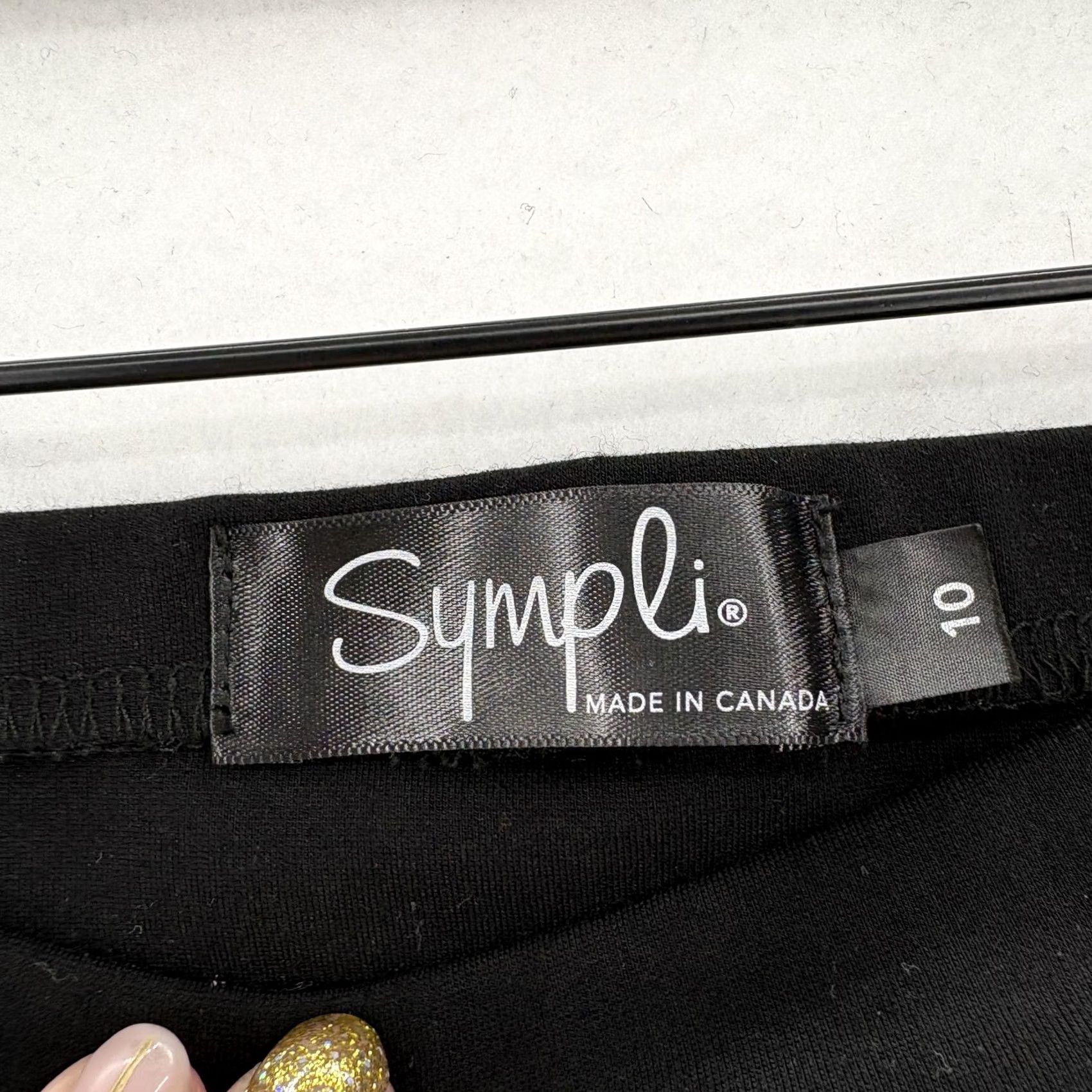 Vintage Sympli Skirt Womens 10 Black Ponte Jersey Pencil Short Ruffle Faux Leather Hem Size L / US 10 / IT 46 - 4 Thumbnail